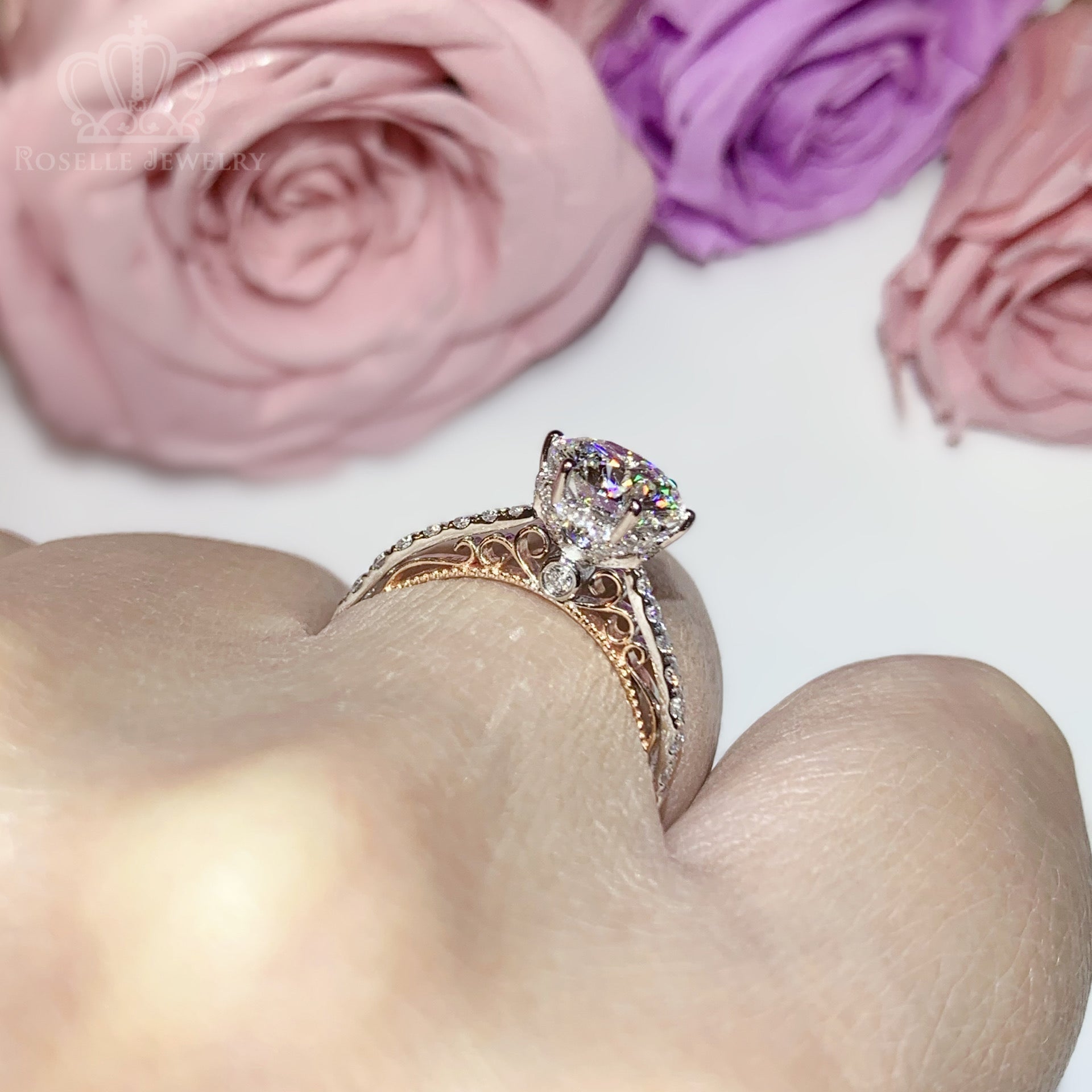 Vintage Side Stone Engagement Ring [Setting Only] - LGV004