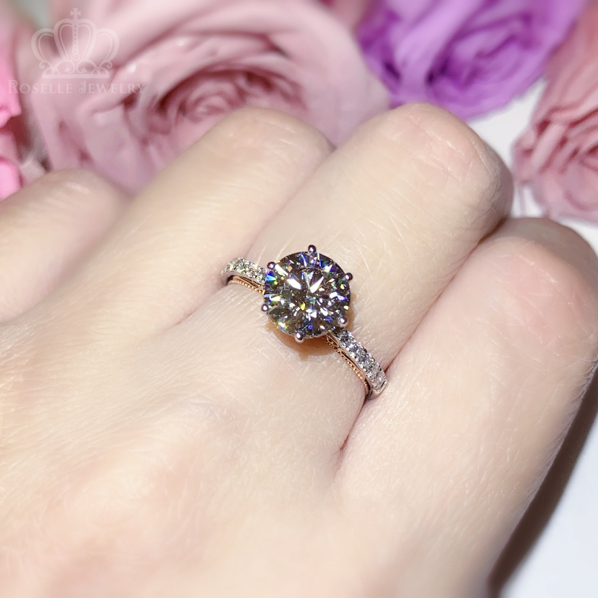 Vintage Side Stone Engagement Ring [Setting Only] - LGV004