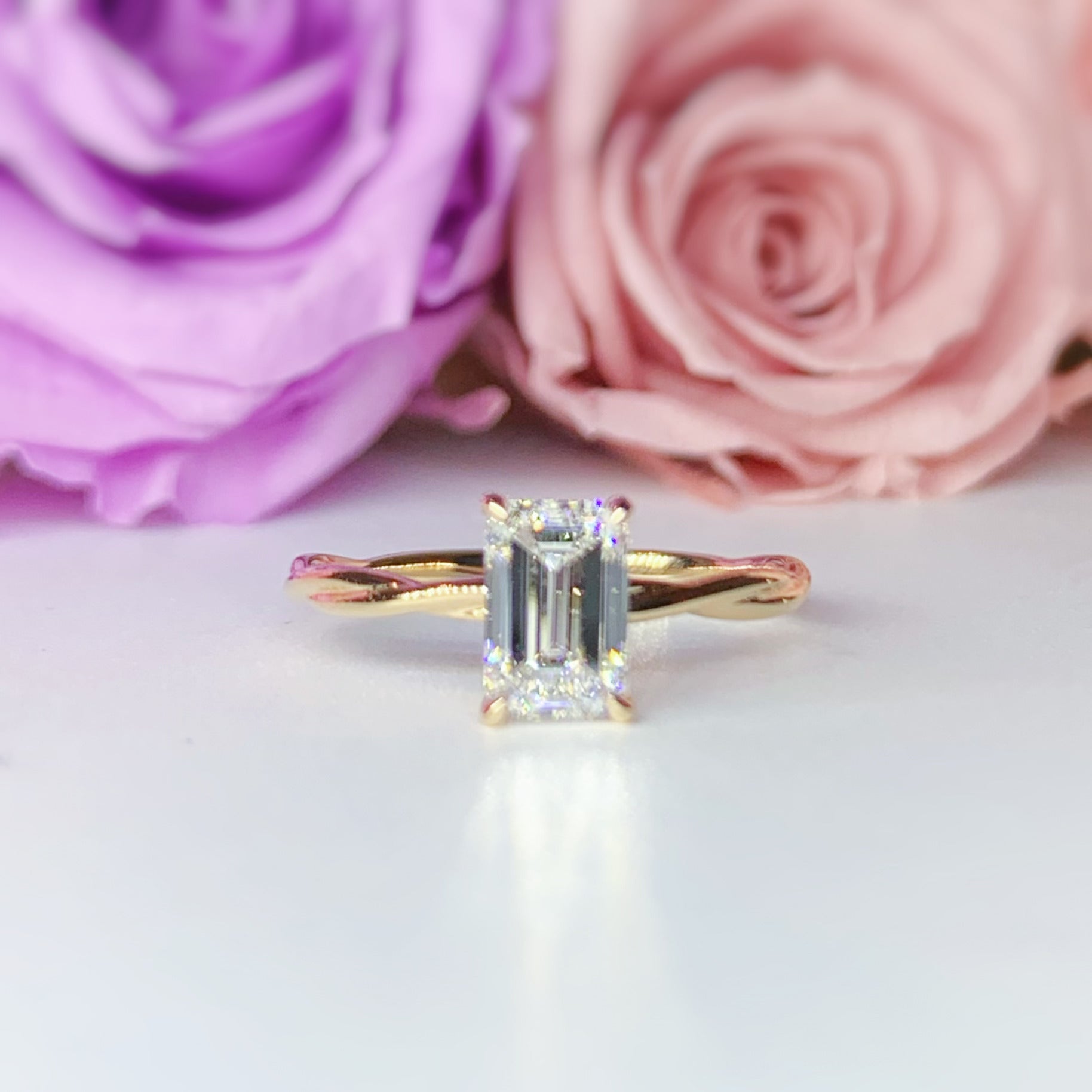 Twist Solitaire Engagement Ring [Setting Only] - LGR034s