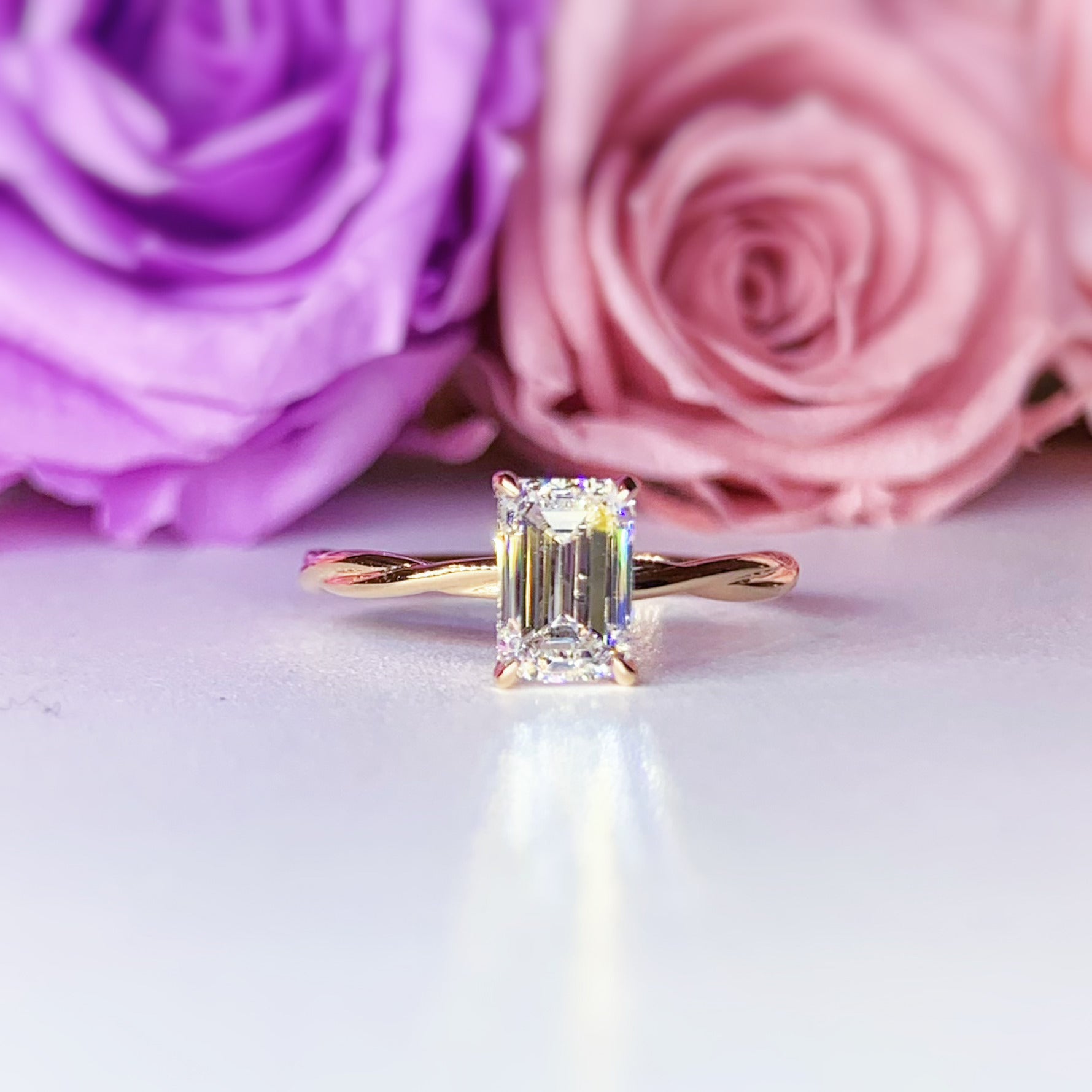 Twist Solitaire Engagement Ring [Setting Only] - LGR034s