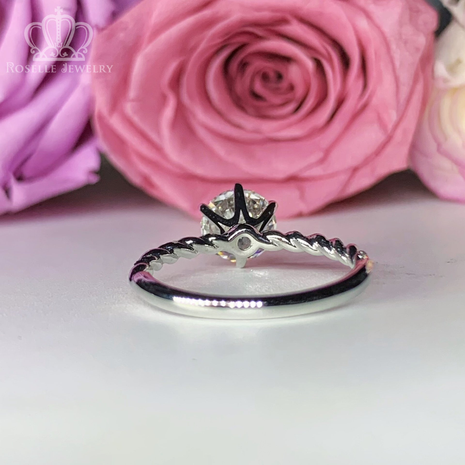 LGT004 - [Setting Only] Twist Side Stone Diamond Engagement Ring