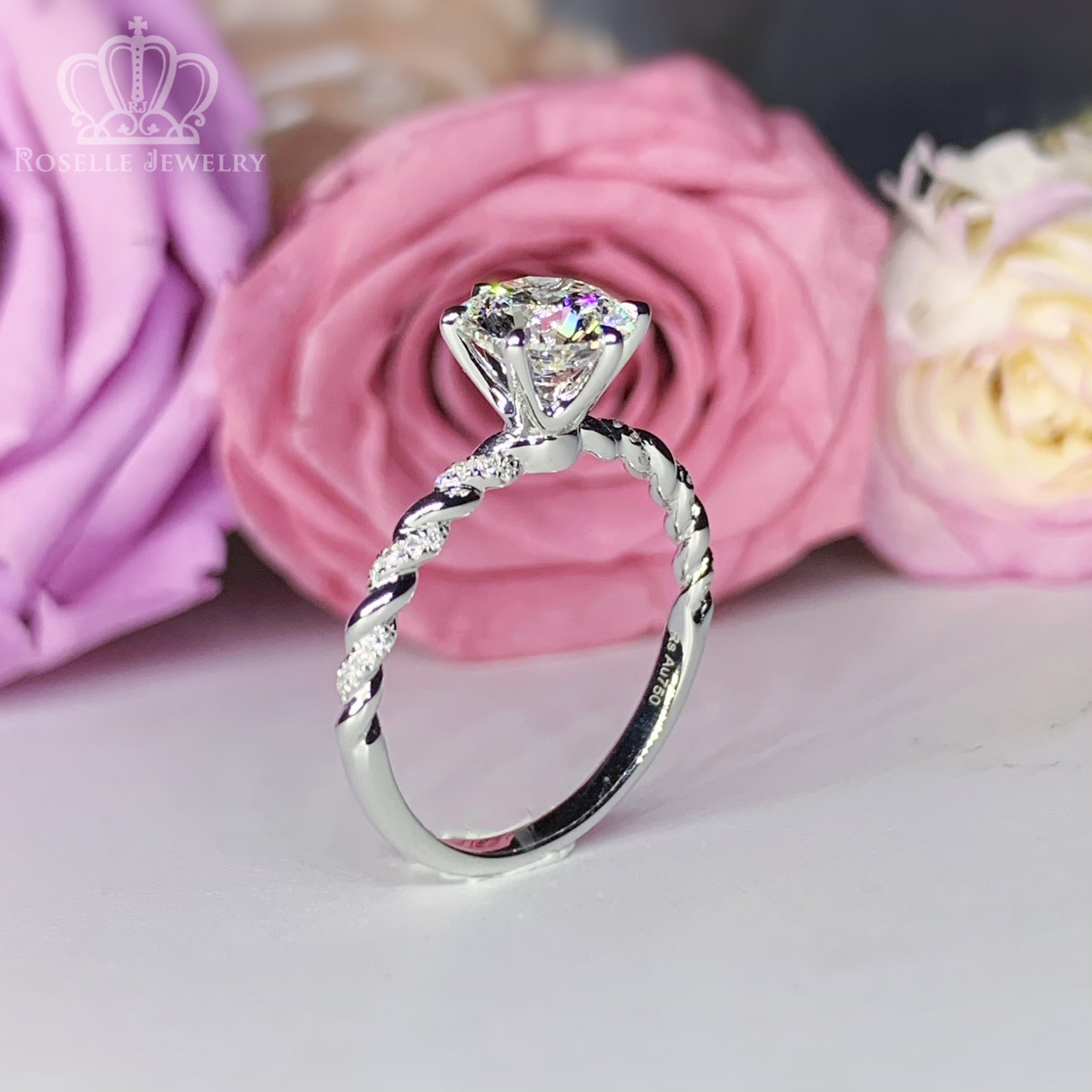 LGT004 - [Setting Only] Twist Side Stone Diamond Engagement Ring