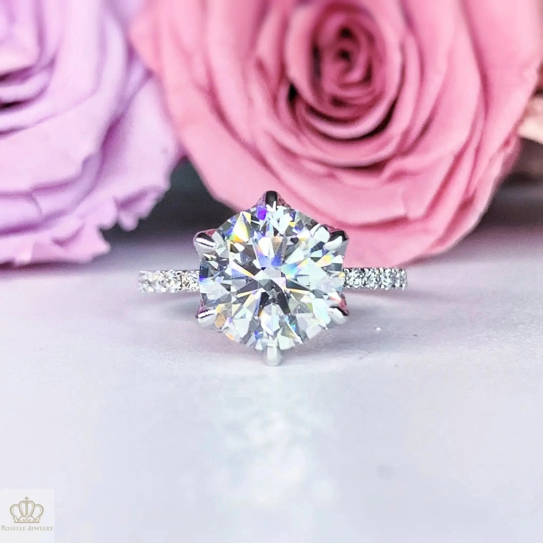 LGT005 -  [Setting Only] Starlight Shine Elegant Side Stone Diamond Engagement Ring CHARLISA™