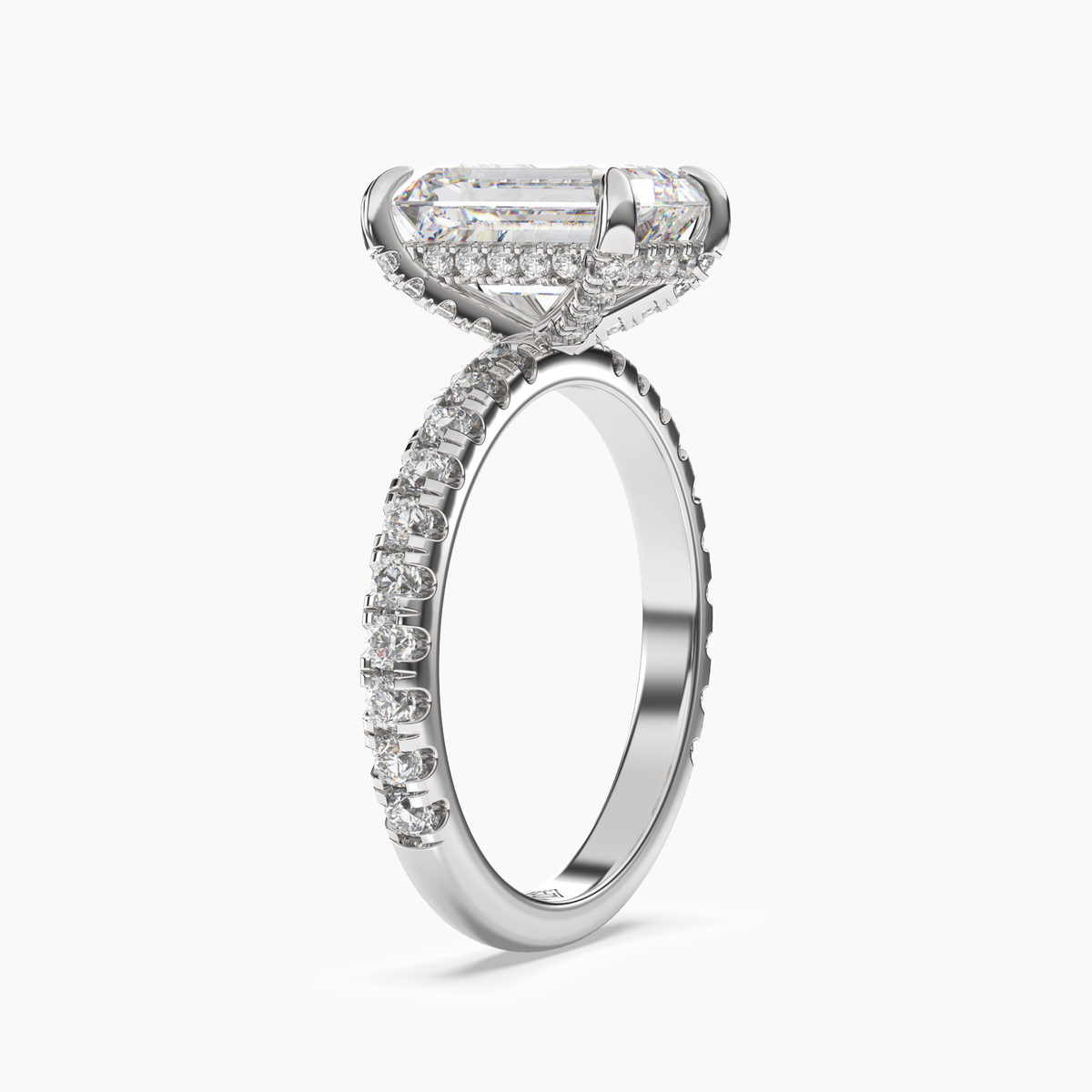 OBSER039 - Breeze Emerald engagement ring setting view 2