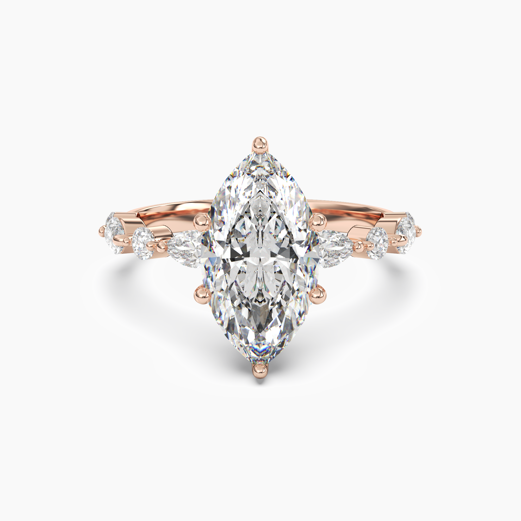 OBSER003 - Sonnet Marquise engagement ring setting view 7