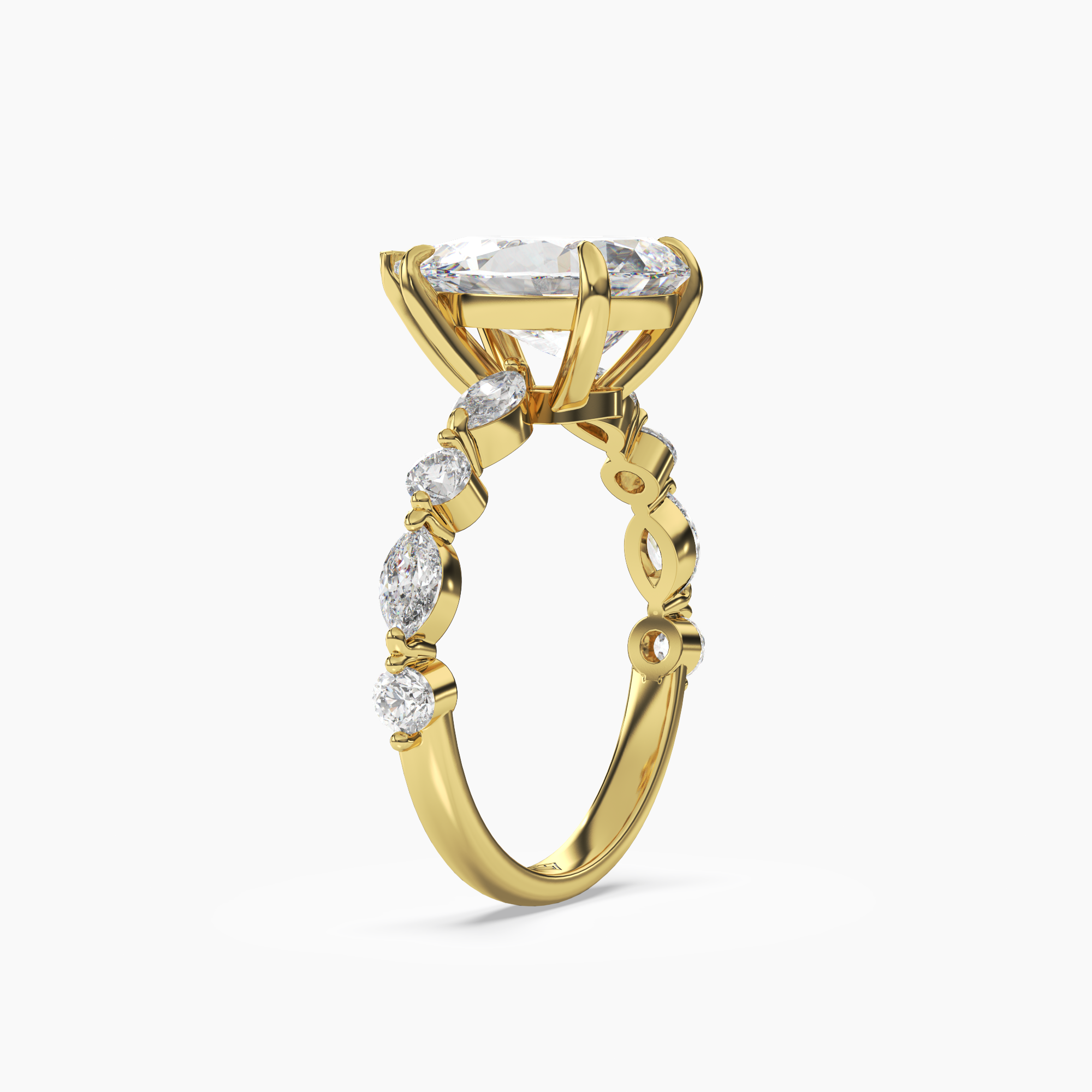 OBSER220 - Sonnet Pear engagement ring setting view 5