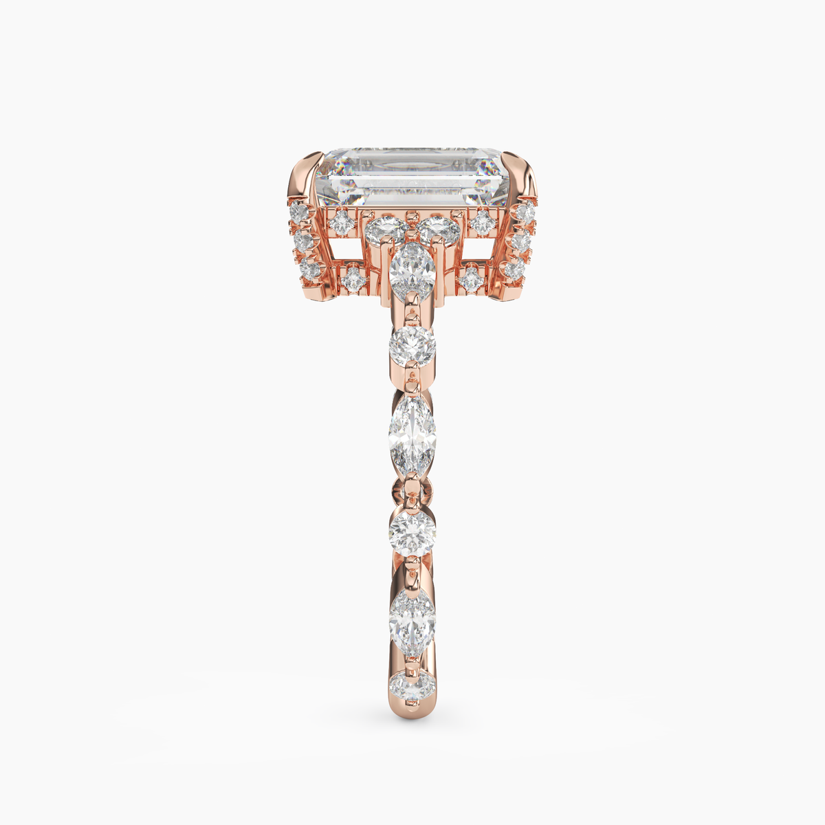 OBSER216 - Lace Emerald engagement ring setting view 9