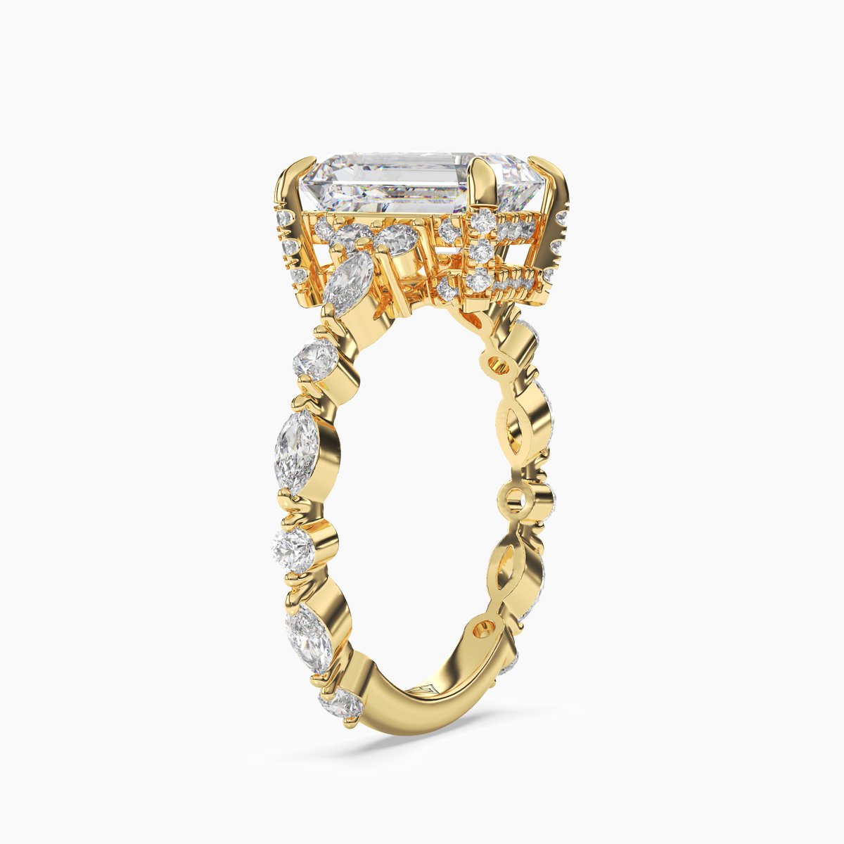 OBSER216 - Lace Emerald engagement ring setting view 5