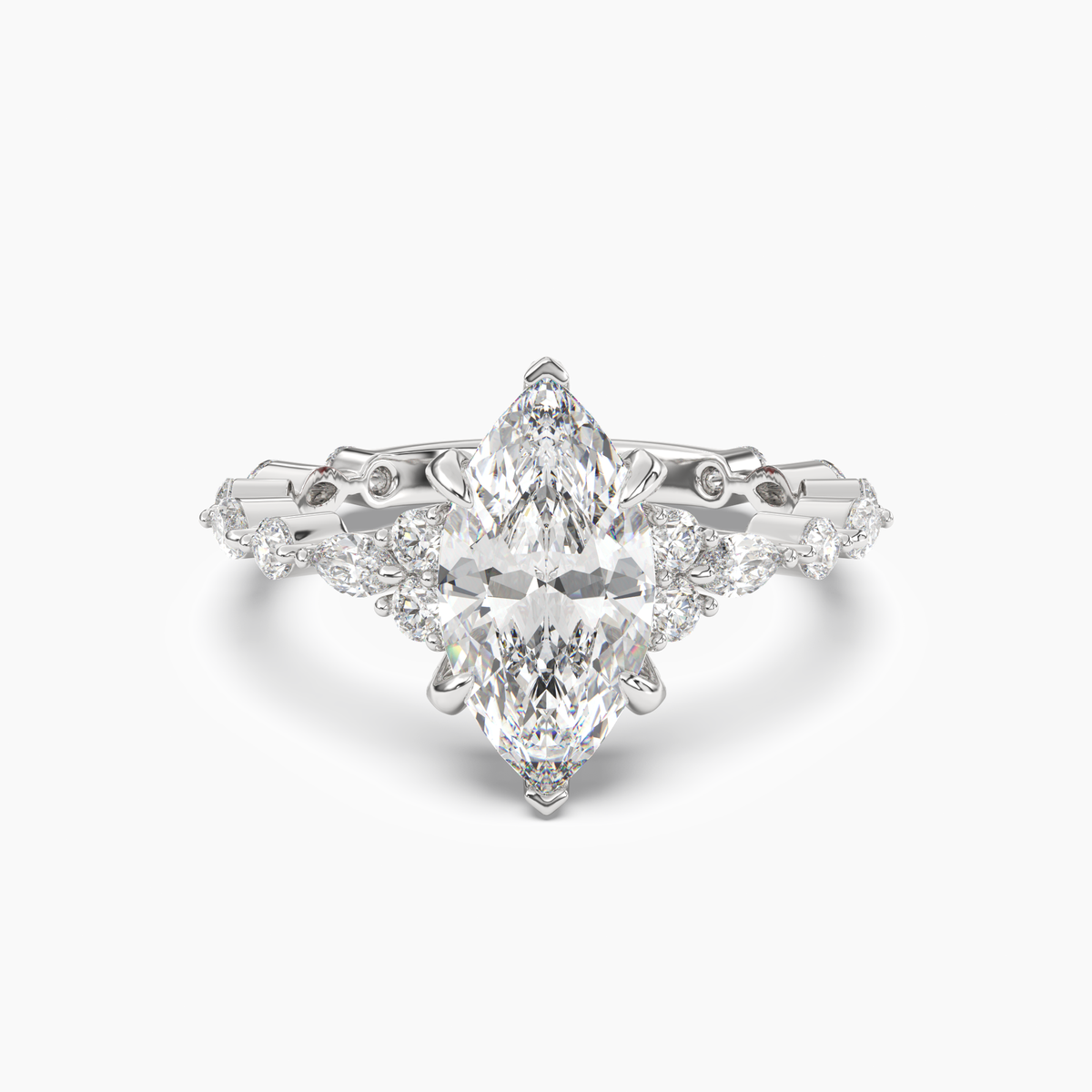 OBSER011 - Lace Marquise engagement ring setting view 1