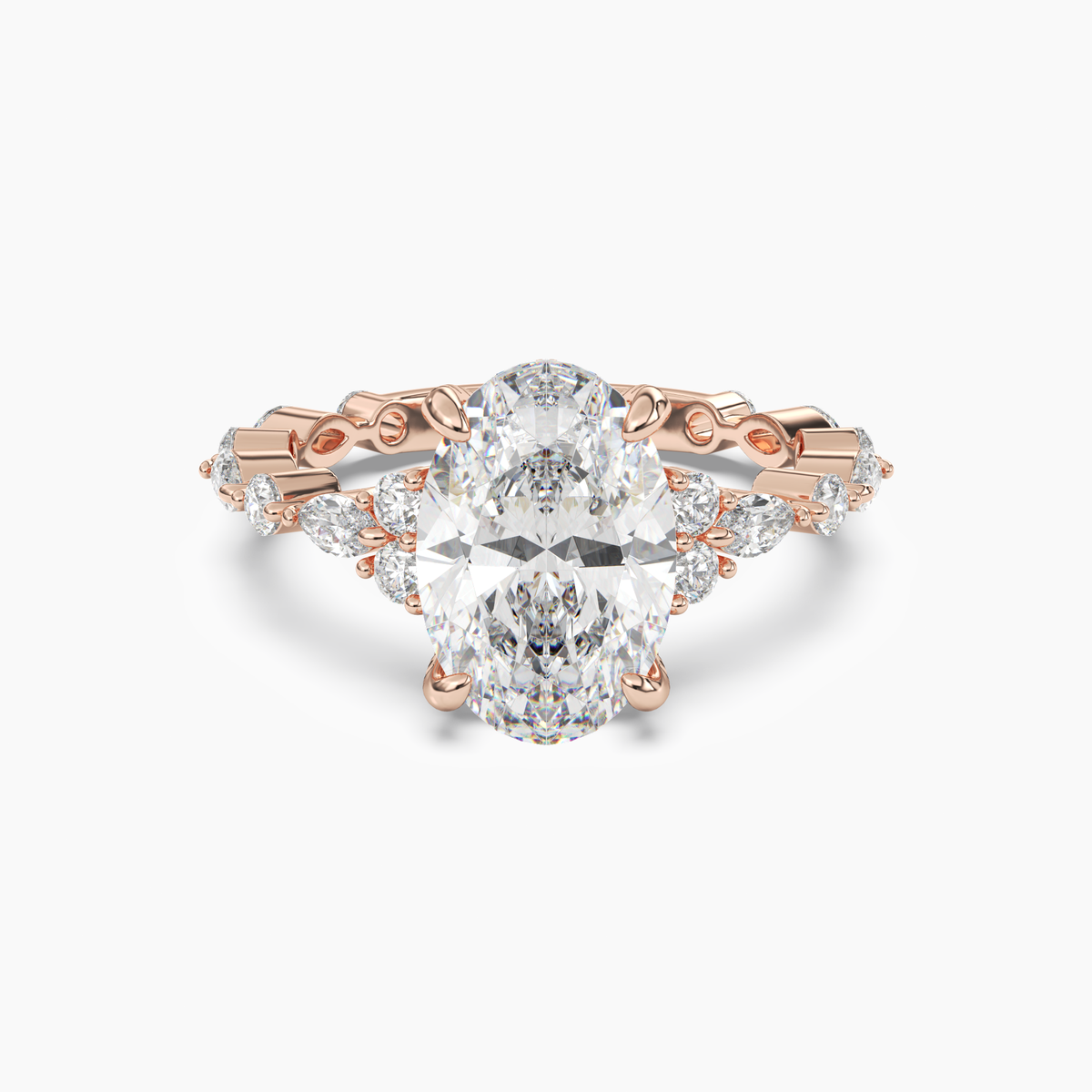 OBSER215 - Lace Oval engagement ring setting view 7