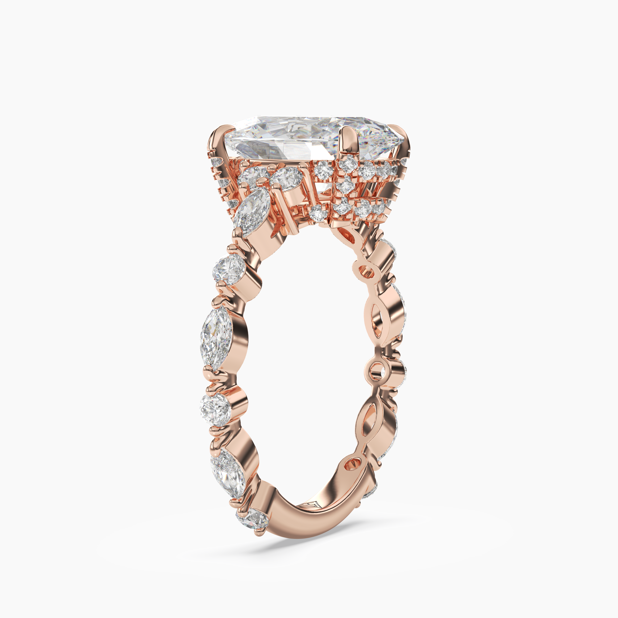OBSER215 - Lace Oval engagement ring setting view 8