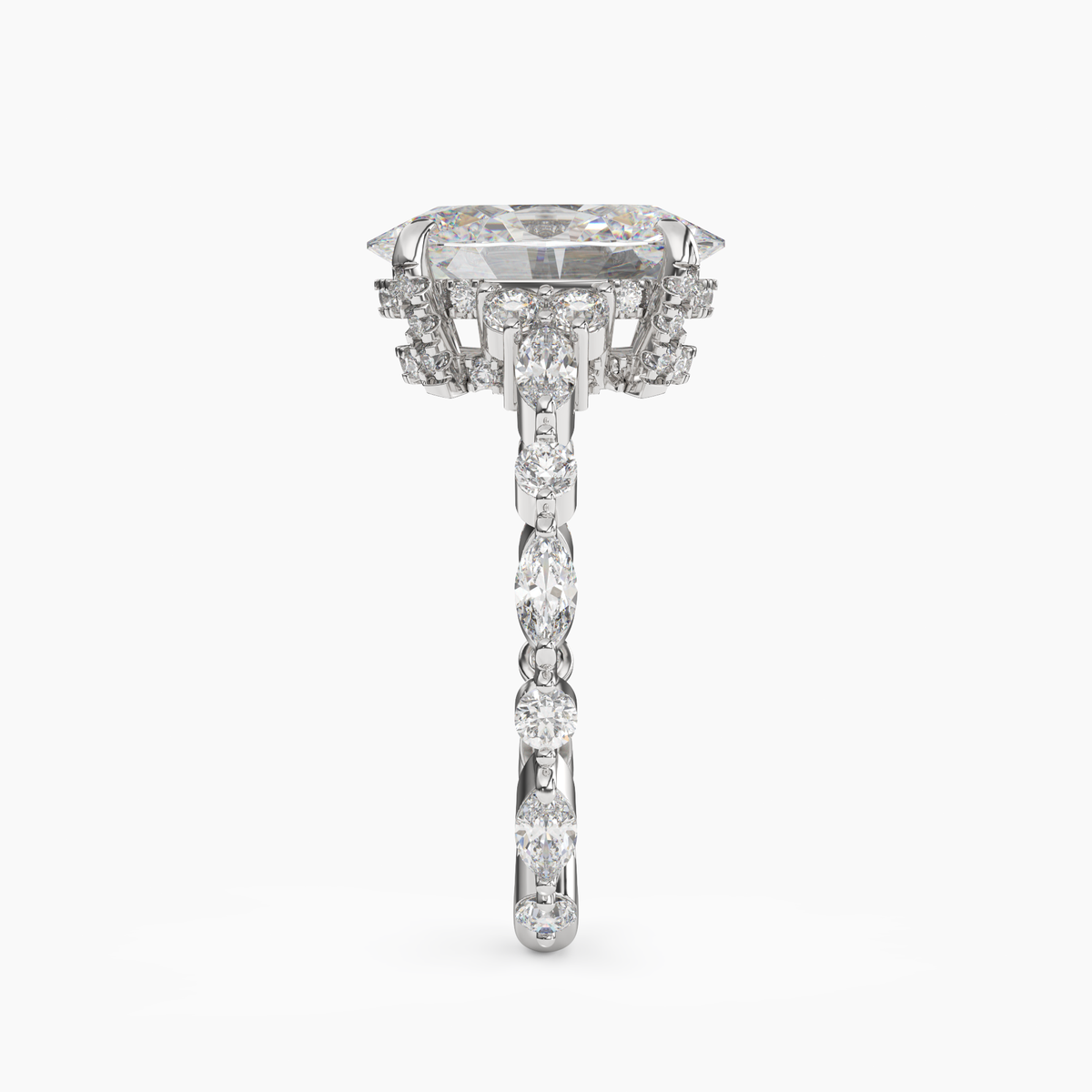 OBSER215 - Lace Oval engagement ring setting view 3