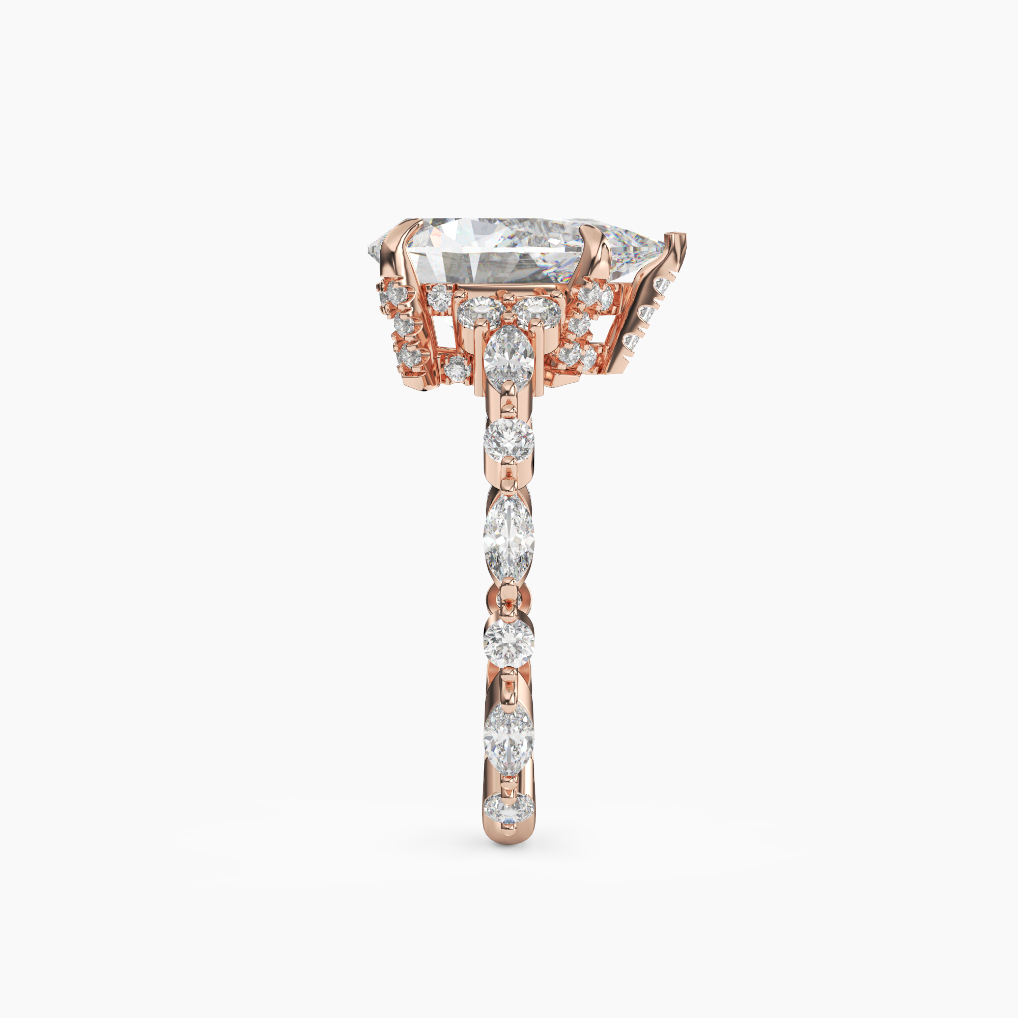 OBSER214 - Lace Pear engagement ring setting view 9