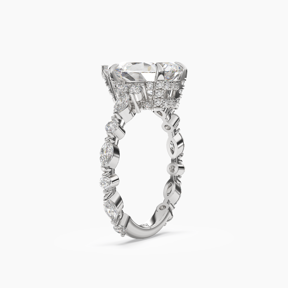OBSER214 - Lace Pear engagement ring setting view 2