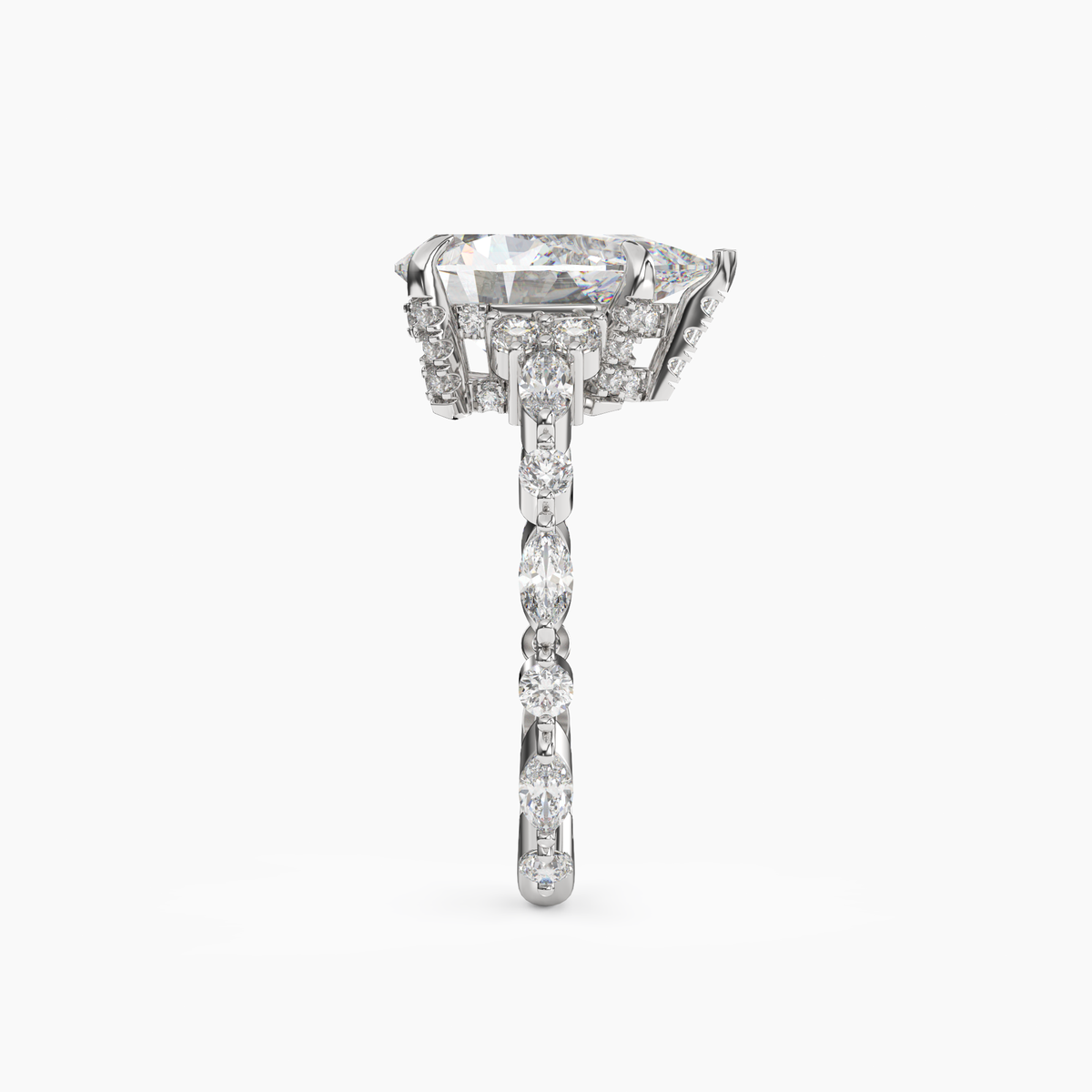 OBSER214 - Lace Pear engagement ring setting view 3