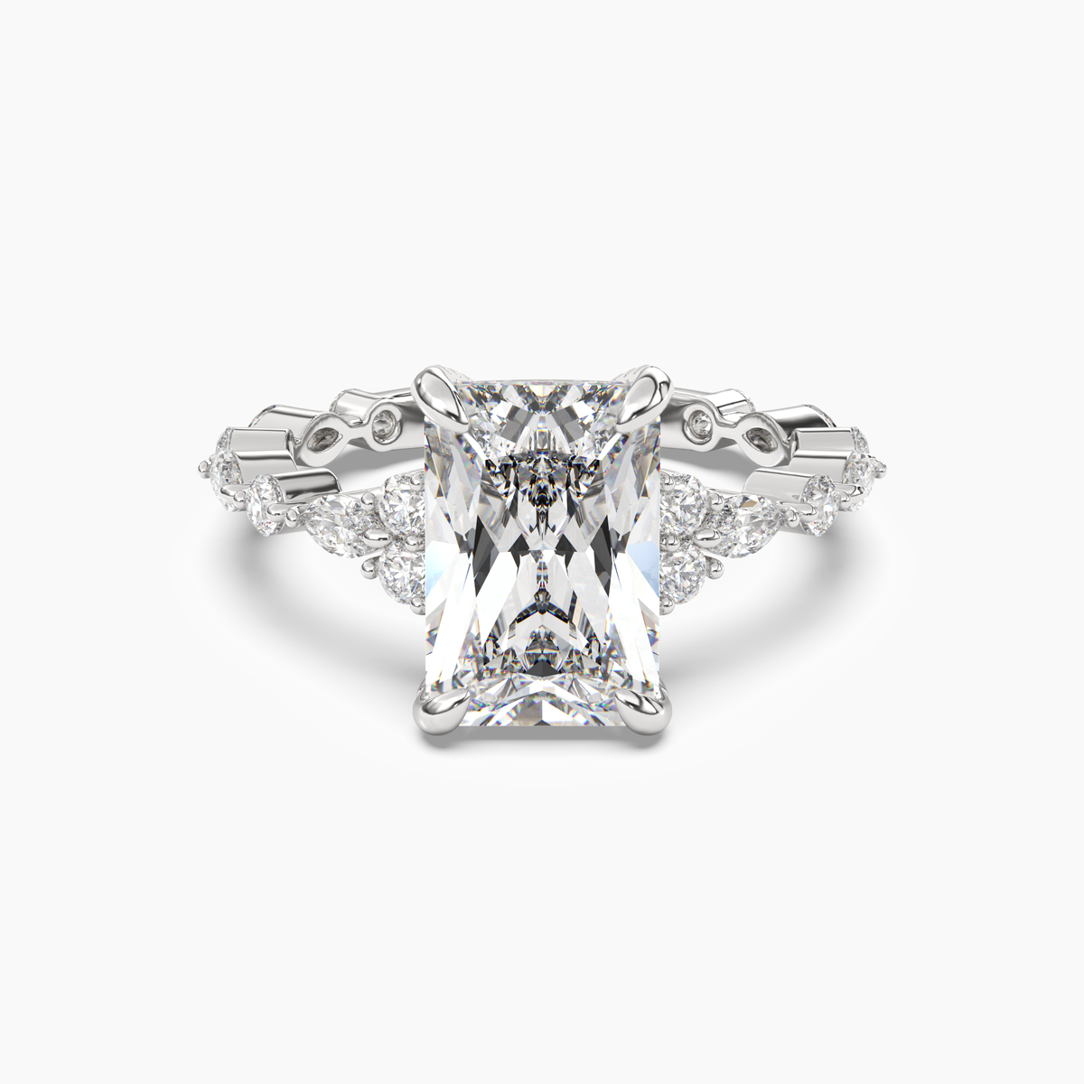OBSER017 - Lace Radiant engagement ring setting view 1