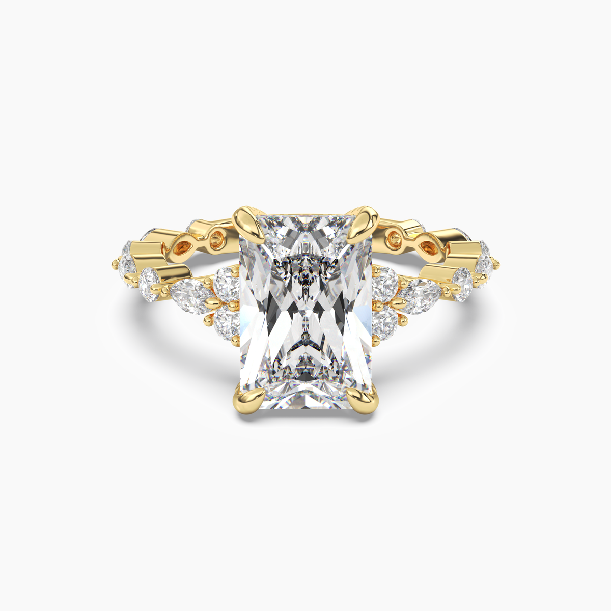 OBSER017 - Lace Radiant engagement ring setting view 4