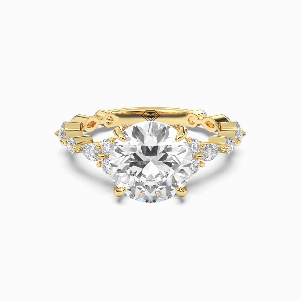 OBSER116 - Lace Round engagement ring setting view 4