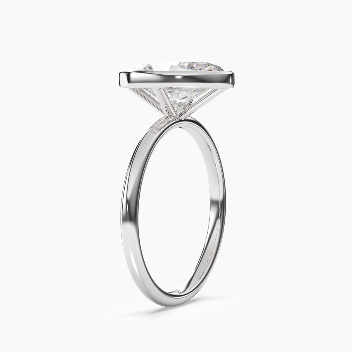 OBSER038 - Bezel Oval engagement ring setting view 2