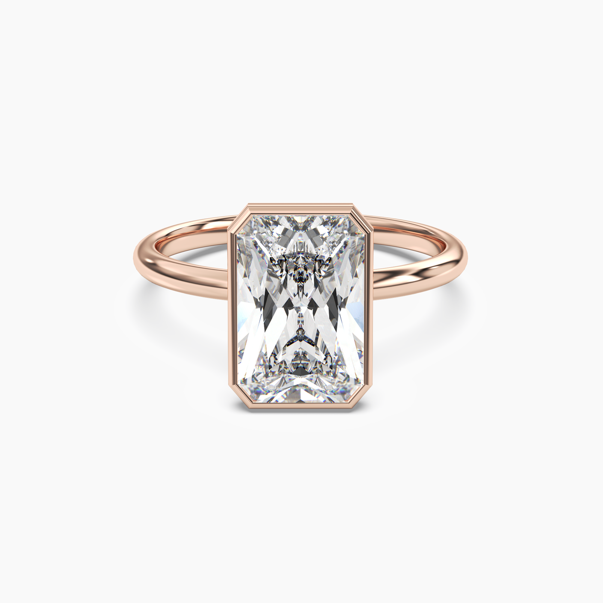 OBSER055 - Bezel Radiant engagement ring setting view 7