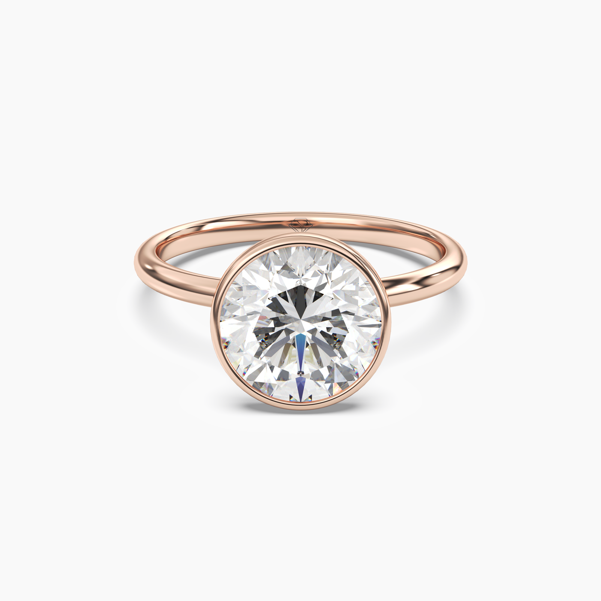 OBSER123 - Bezel Round engagement ring setting view 7