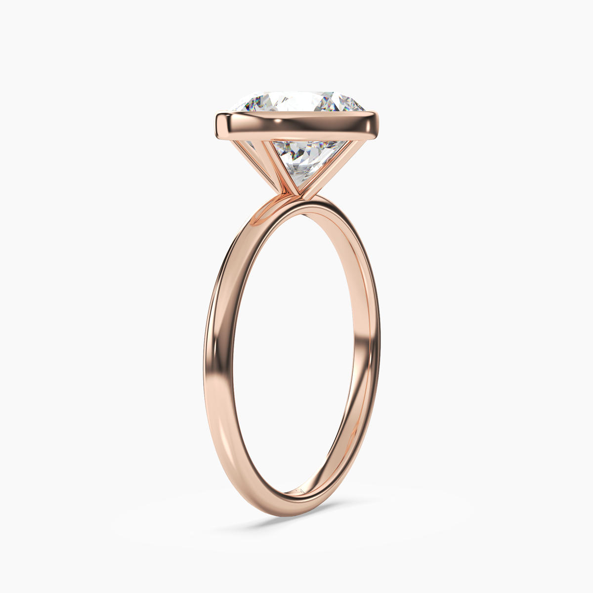 OBSER123 - Bezel Round engagement ring setting view 8