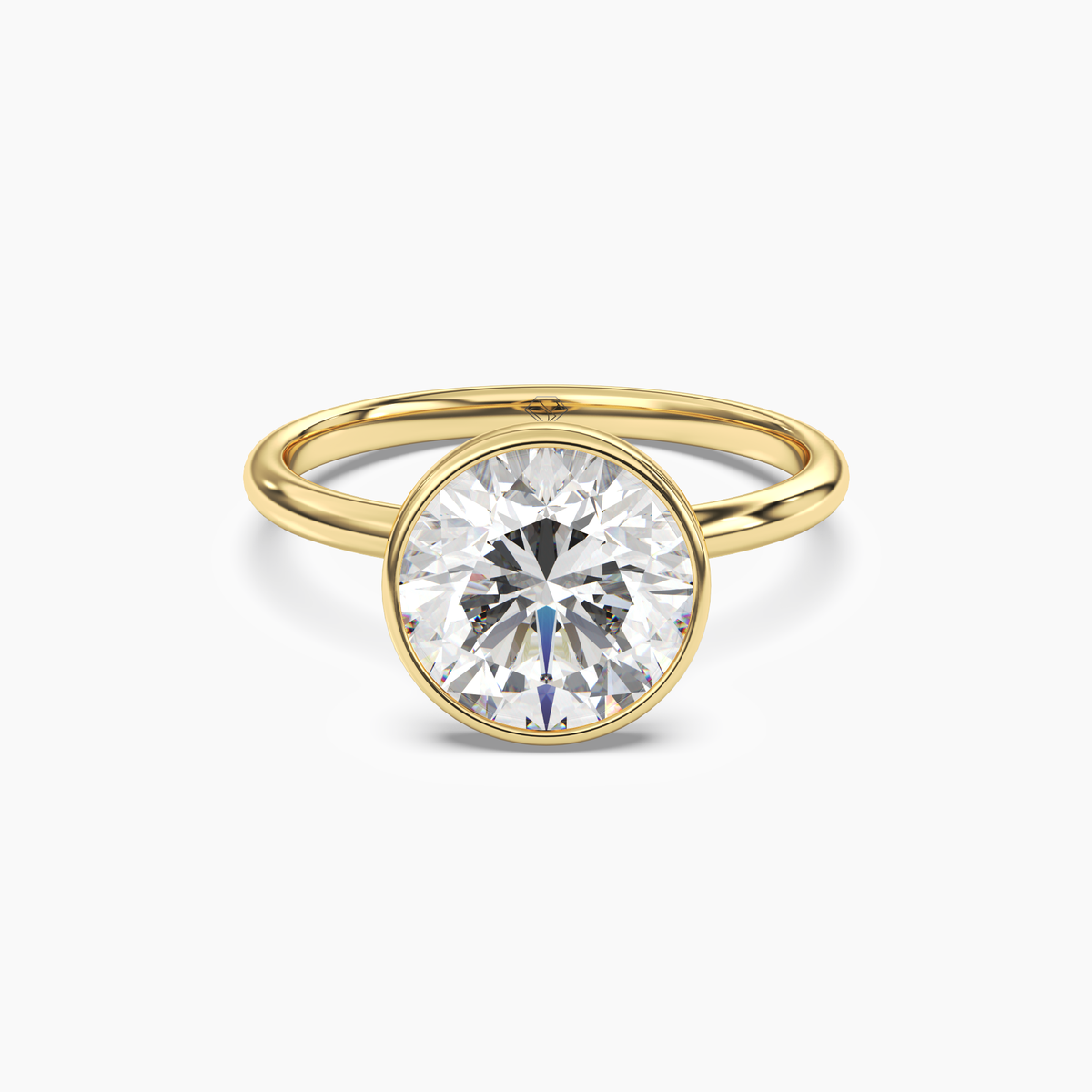 OBSER123 - Bezel Round engagement ring setting view 4