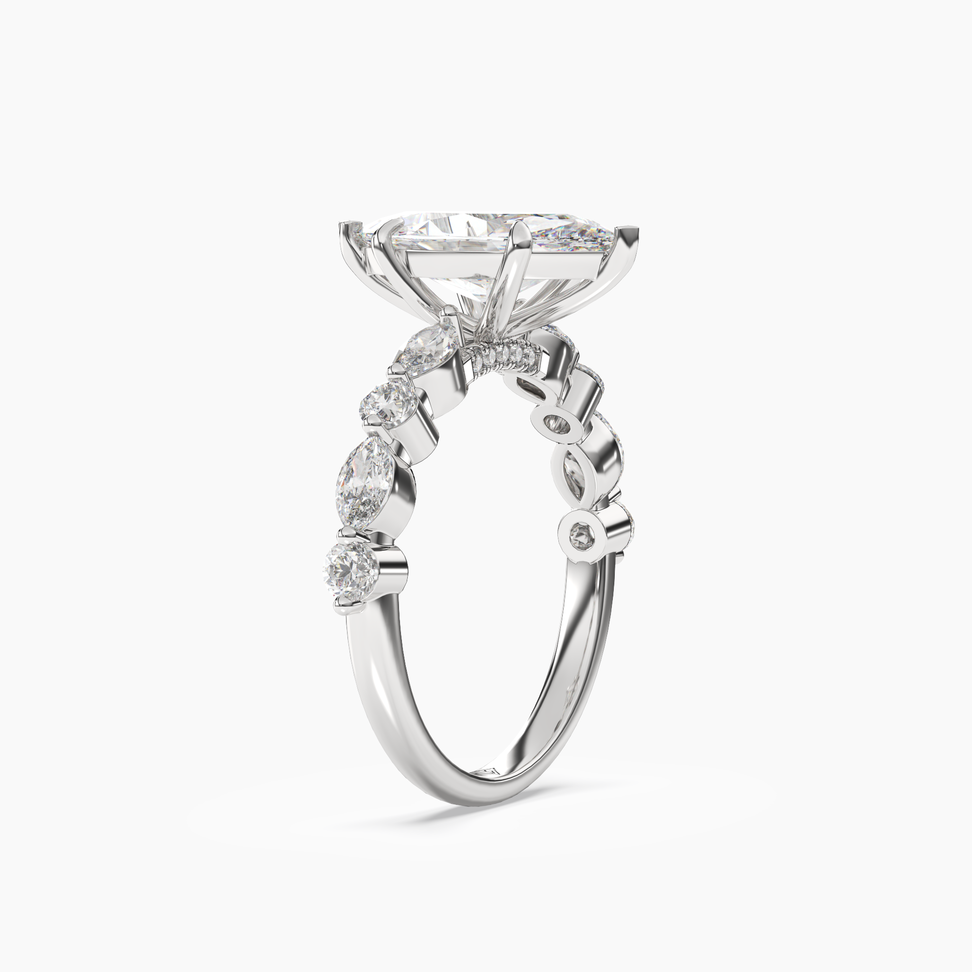 OBSER005 - Aster Marquise engagement ring setting view 2