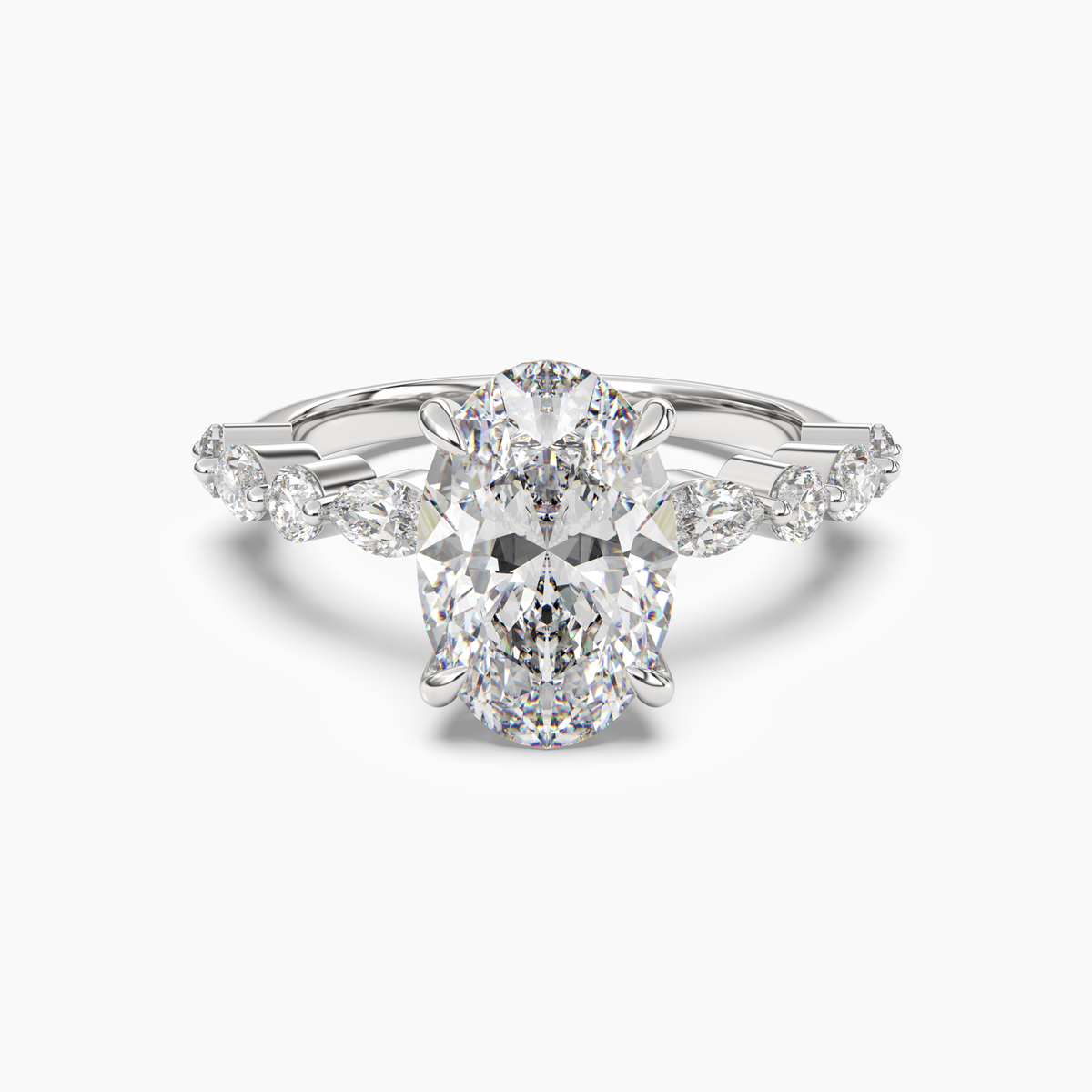 OBSER041 - Aster Oval engagement ring setting view 1