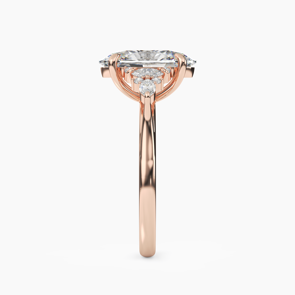 OBSER016 - Snowflake Oval engagement ring setting view 9