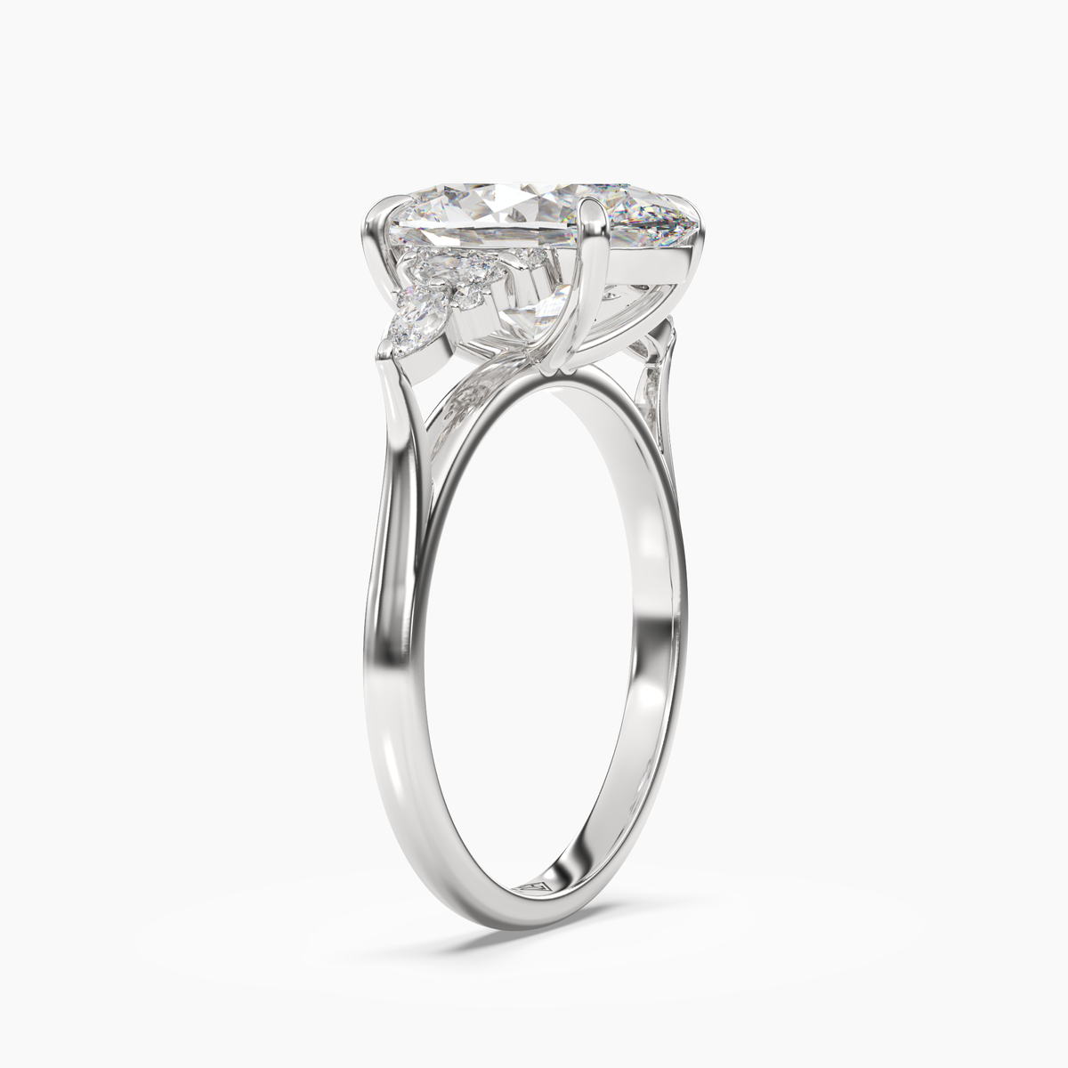 OBSER016 - Snowflake Oval engagement ring setting view 2
