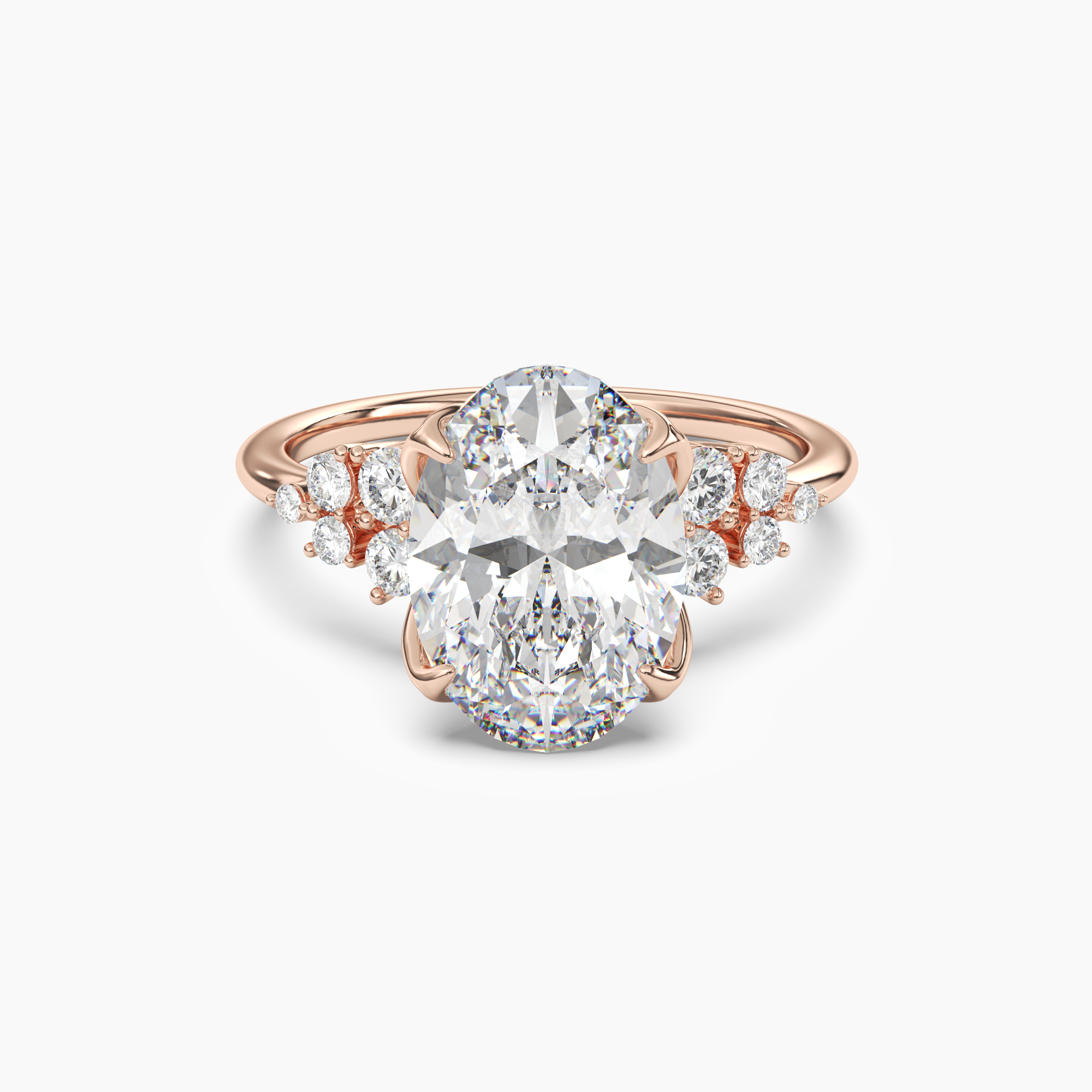 OBSER023 - Tulip Oval engagement ring setting view 7