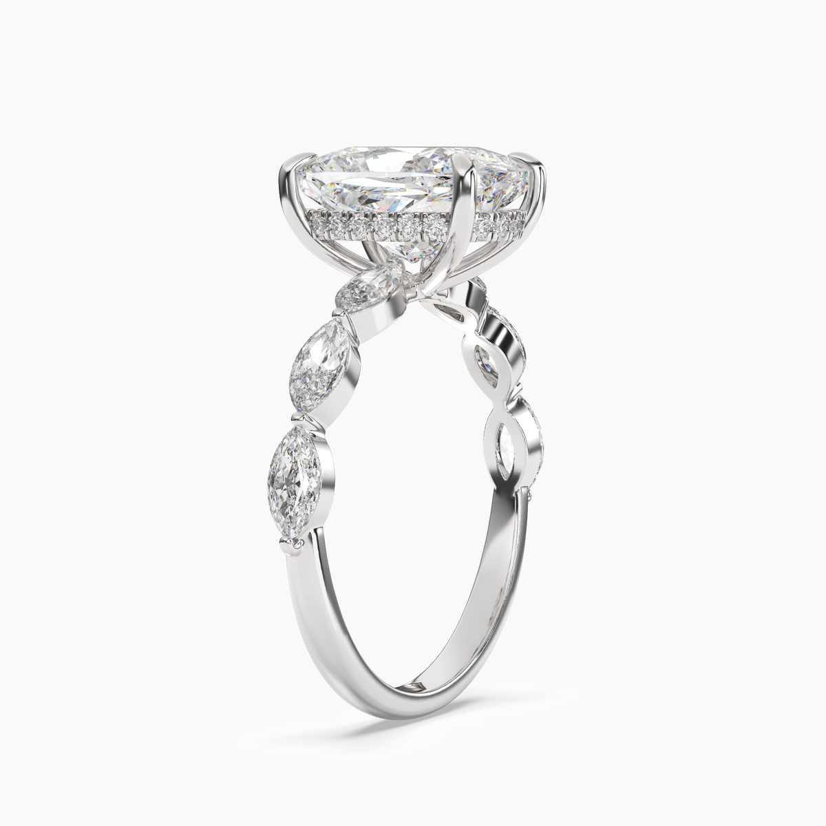 OBSER079 - Rosemist Cushion engagement ring setting view 2