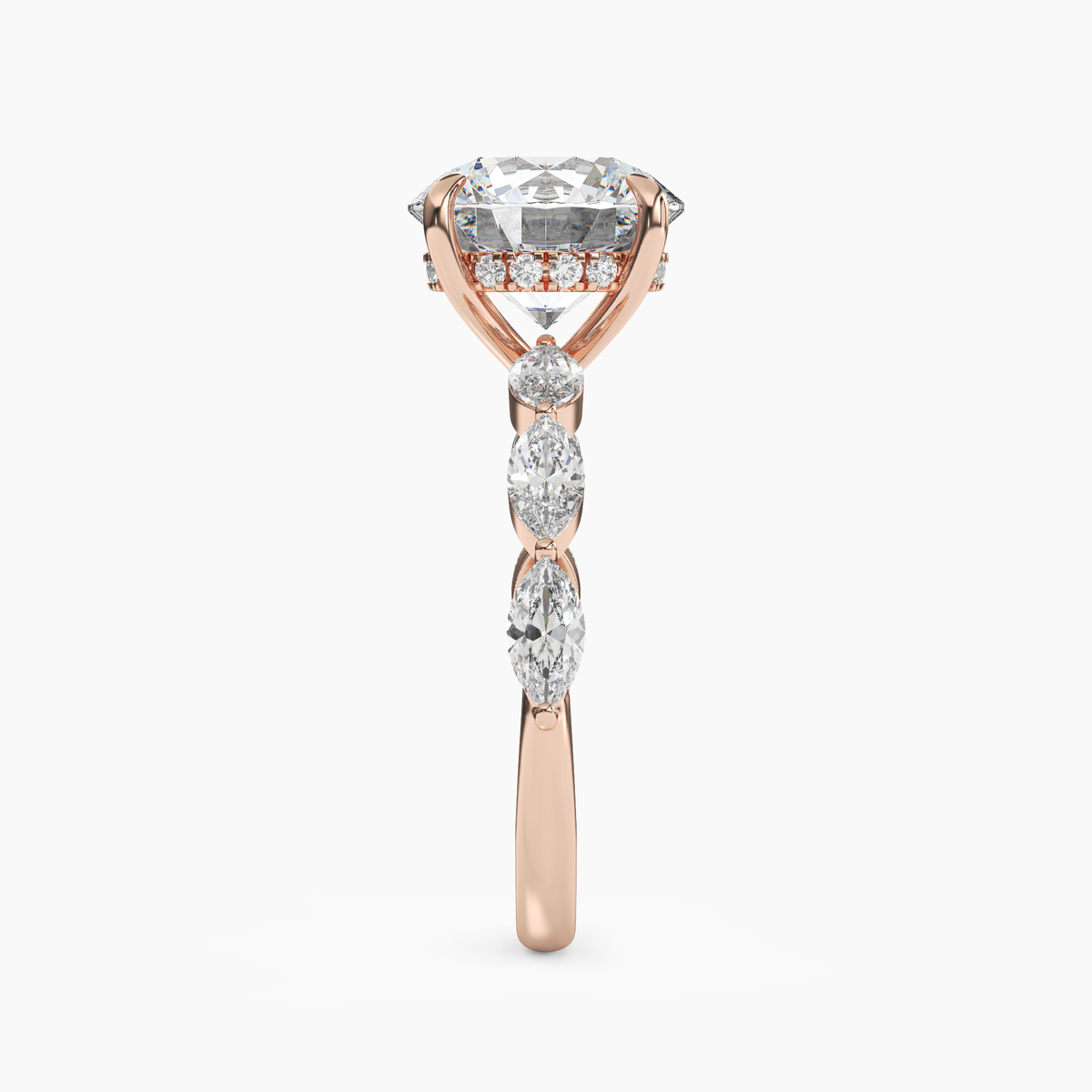 OBSER205 - Rosemist Round engagement ring setting view 9