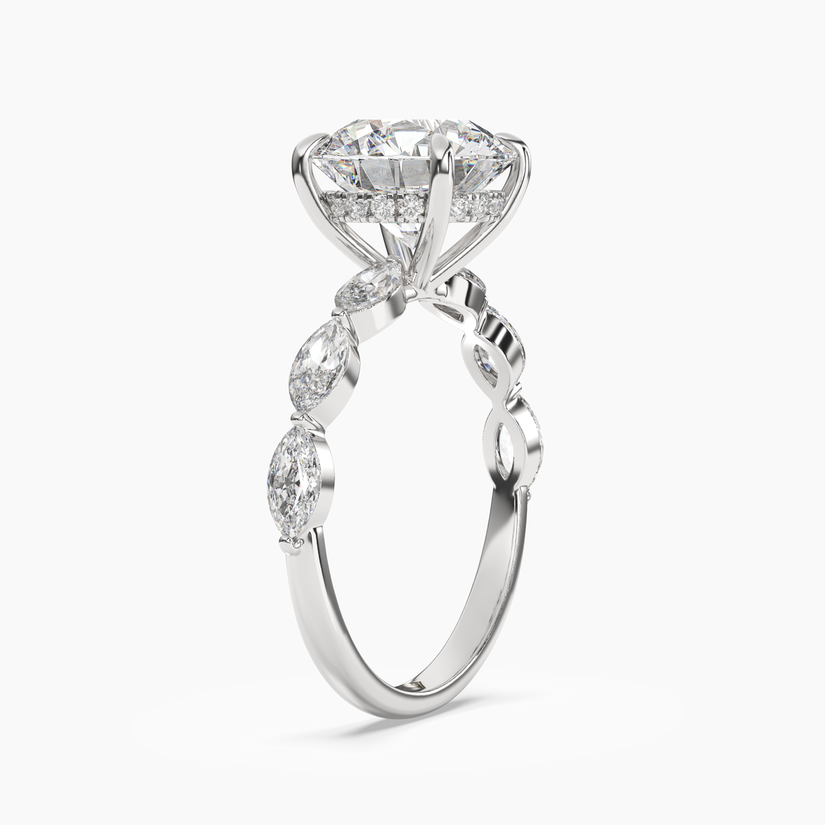 OBSER205 - Rosemist Round engagement ring setting view 2