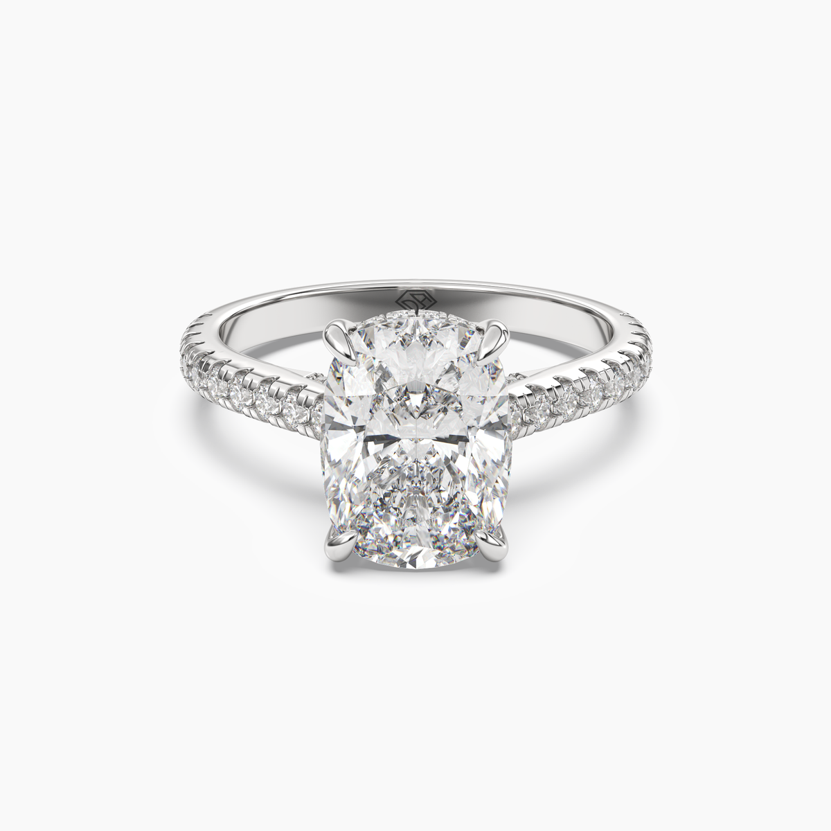 OBSER204 - Lunaris Cushion engagement ring setting view 1