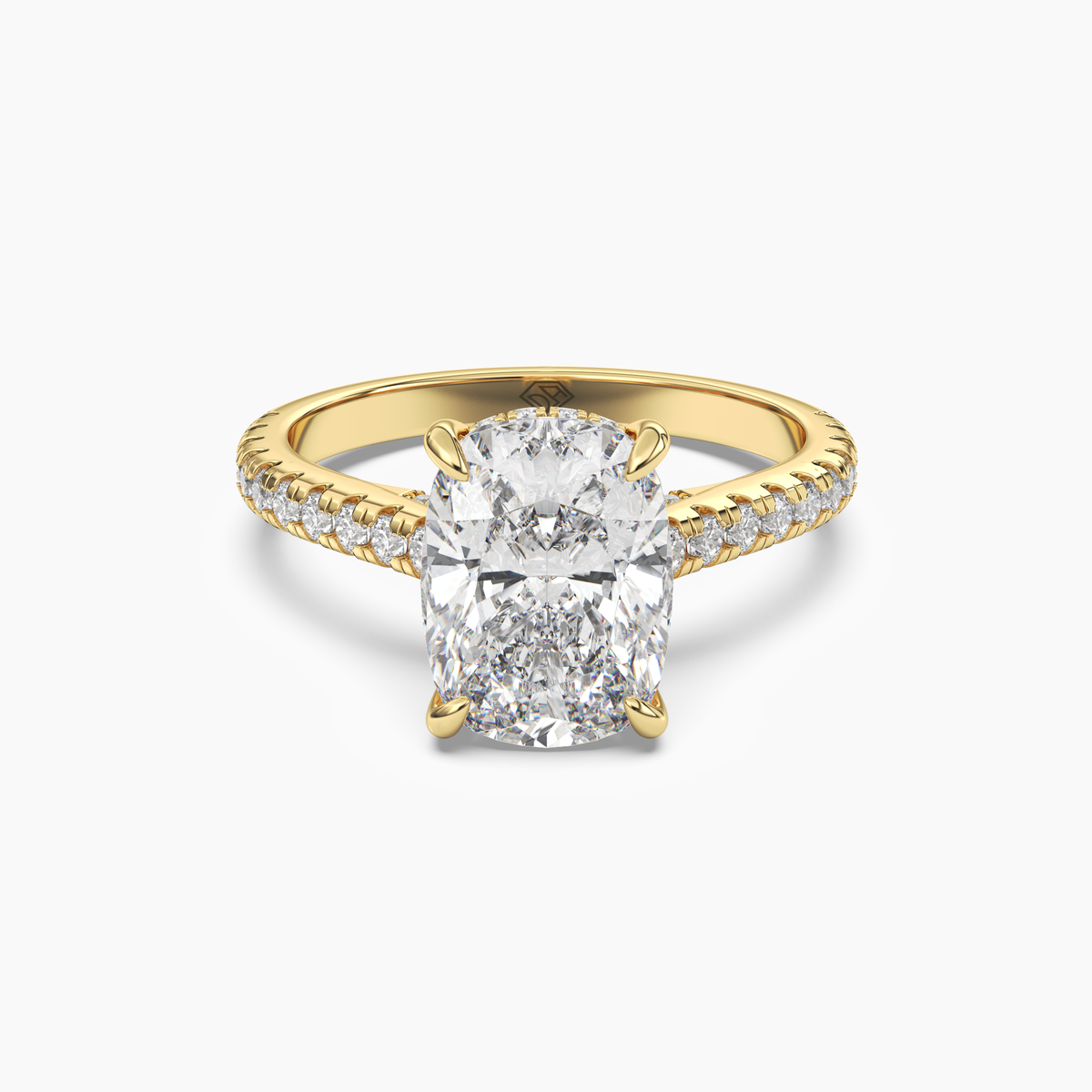OBSER204 - Lunaris Cushion engagement ring setting view 4