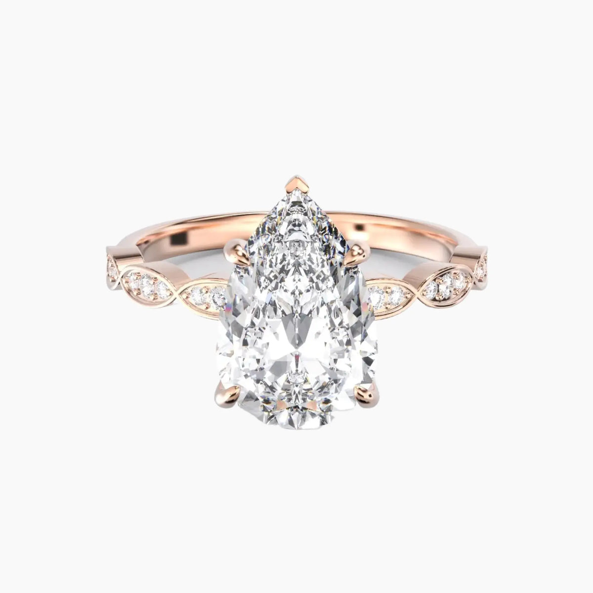 OBSER201 - Feather Pear engagement ring setting view 7