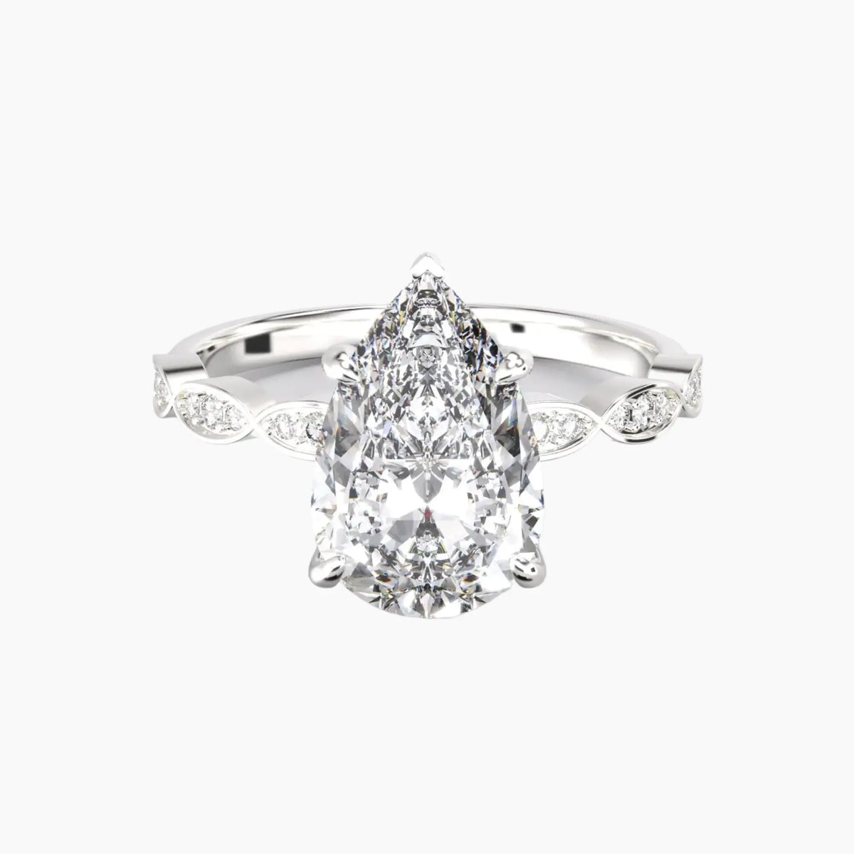 OBSER201 - Feather Pear engagement ring setting view 1