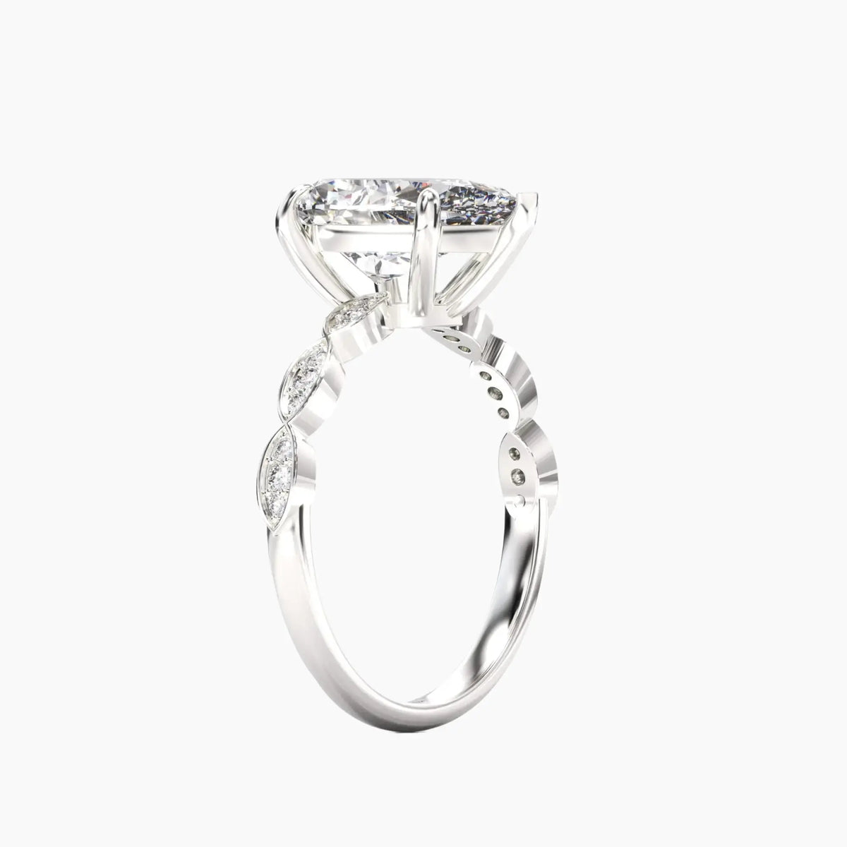 OBSER201 - Feather Pear engagement ring setting view 2