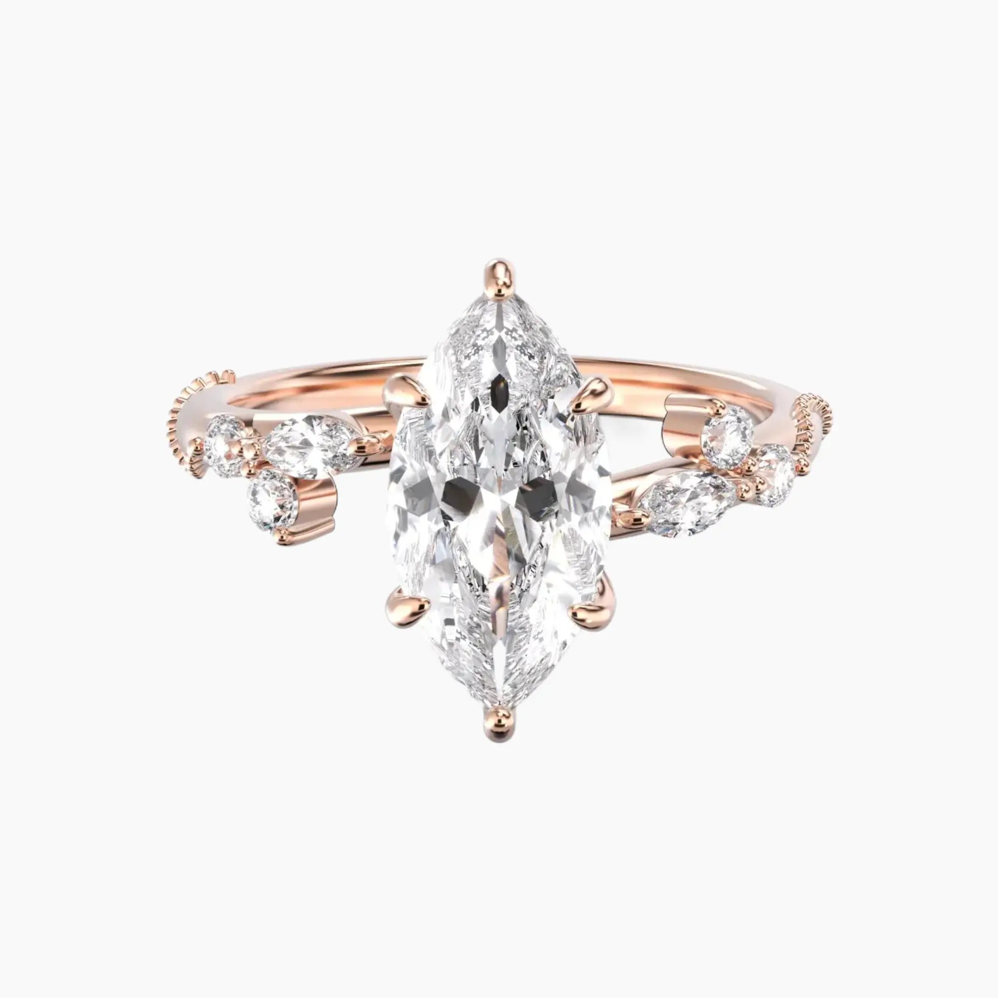 OBSER112 - Chantilly Marquise engagement ring setting view 7