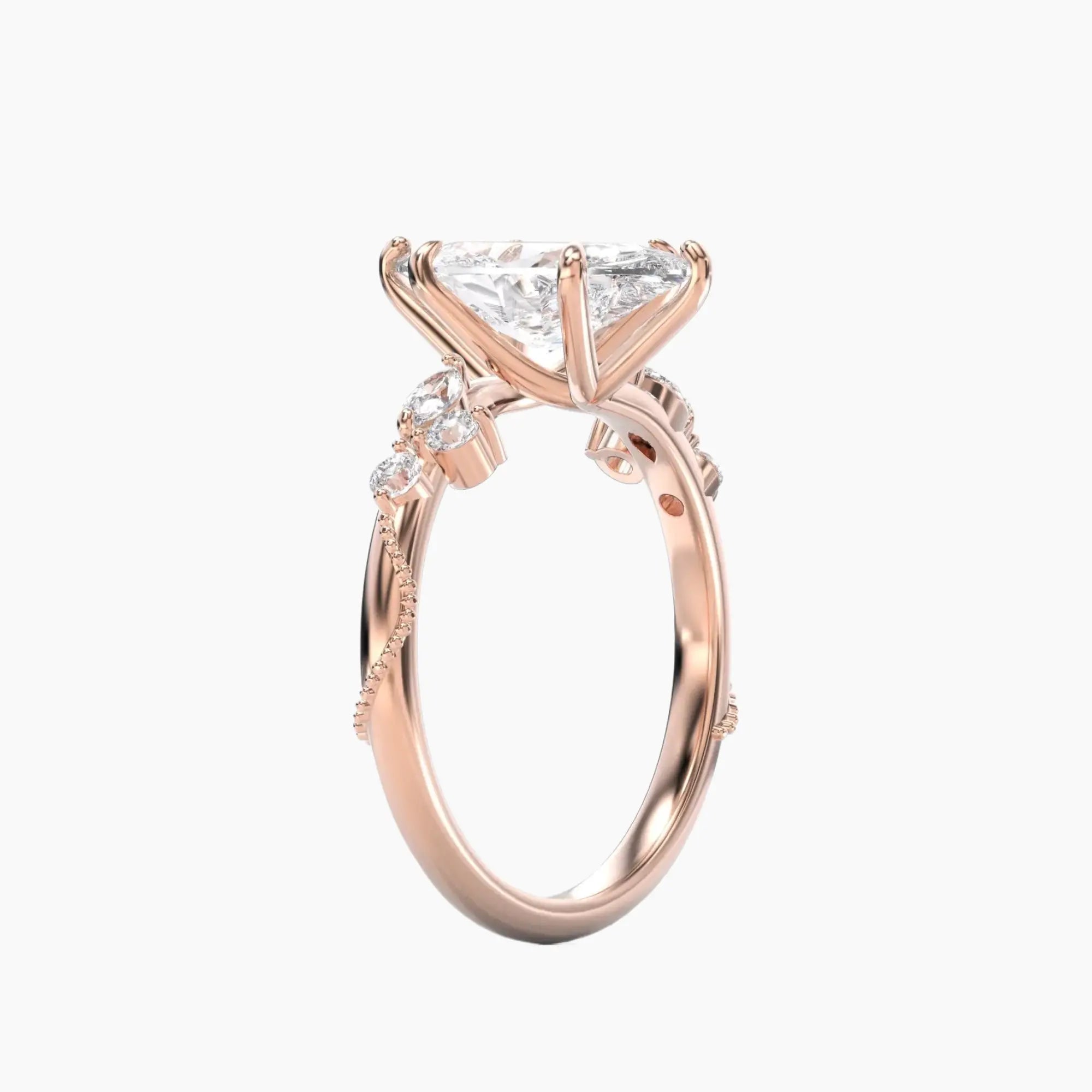 OBSER112 - Chantilly Marquise engagement ring setting view 8