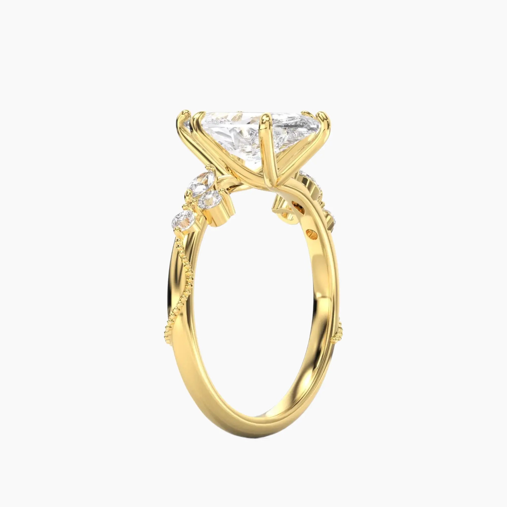 OBSER112 - Chantilly Marquise engagement ring setting view 5