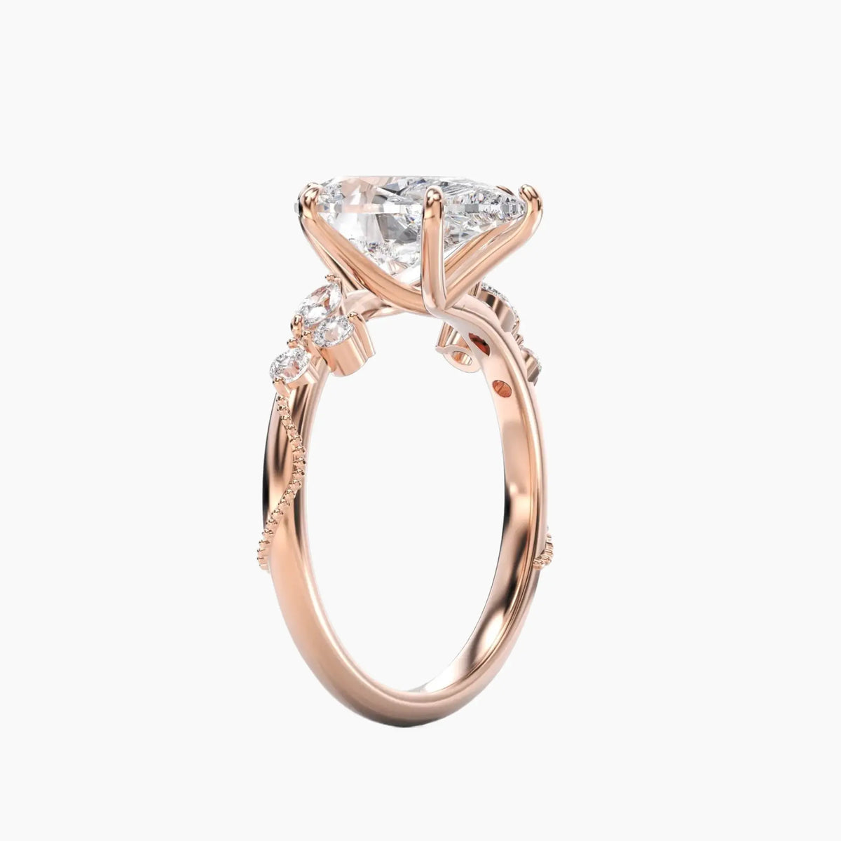 OBSER111 - Chantilly Pear engagement ring setting view 8