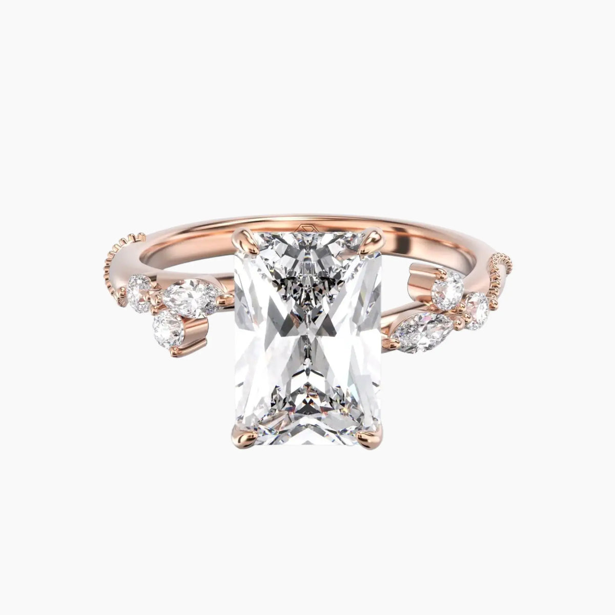 OBSER197 - Chantilly Radiant engagement ring setting view 7