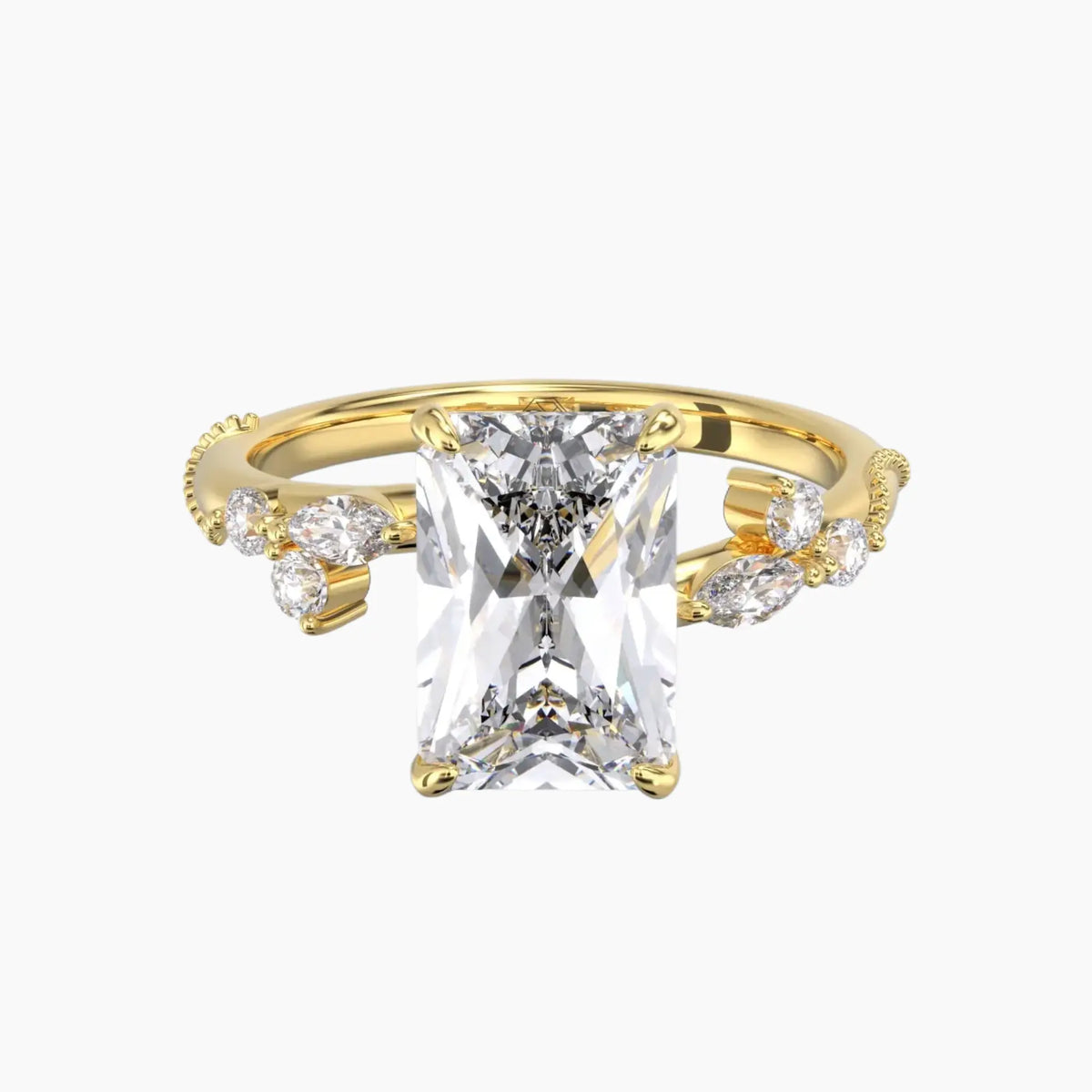 OBSER197 - Chantilly Radiant engagement ring setting view 4