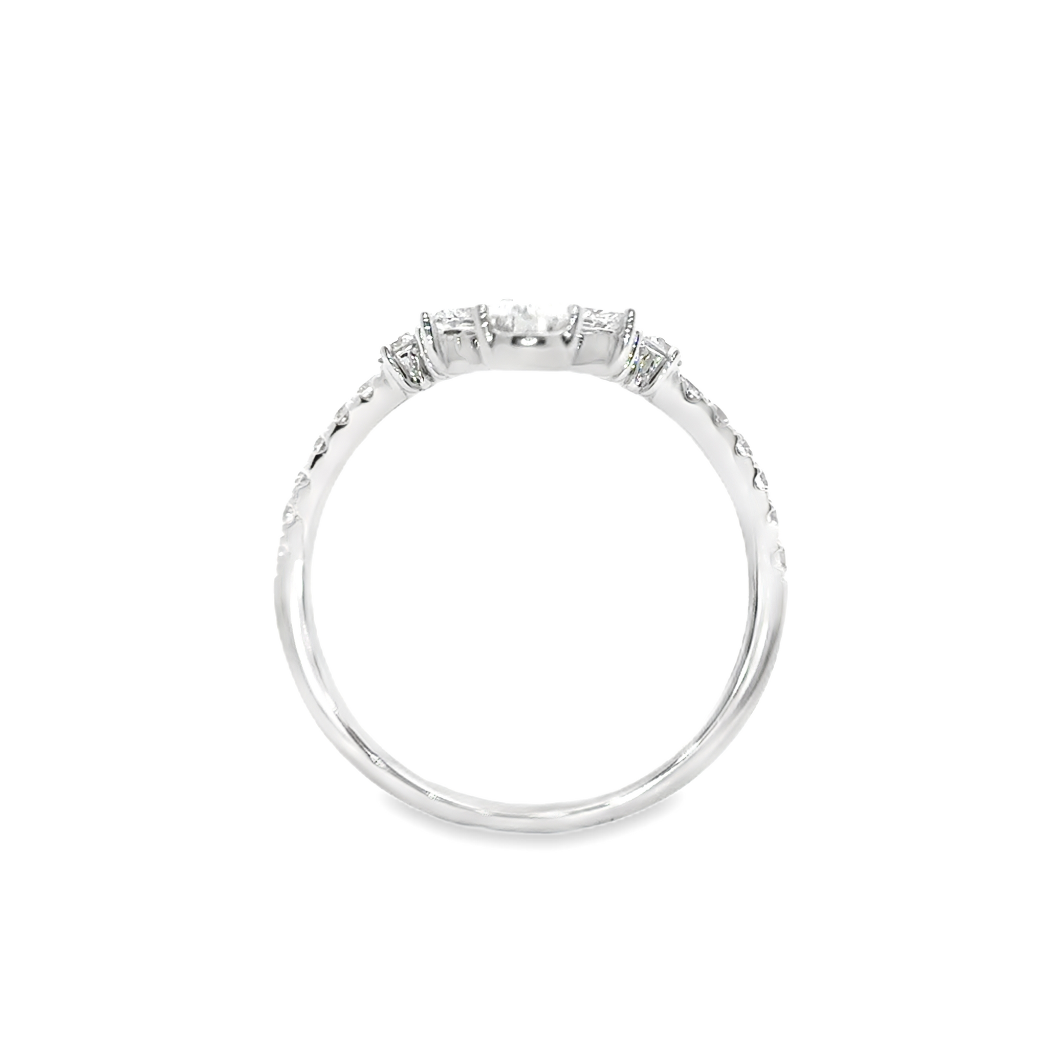 LBB006 - V-Shaped Pear and Round Lab Diamond Wedding Ring