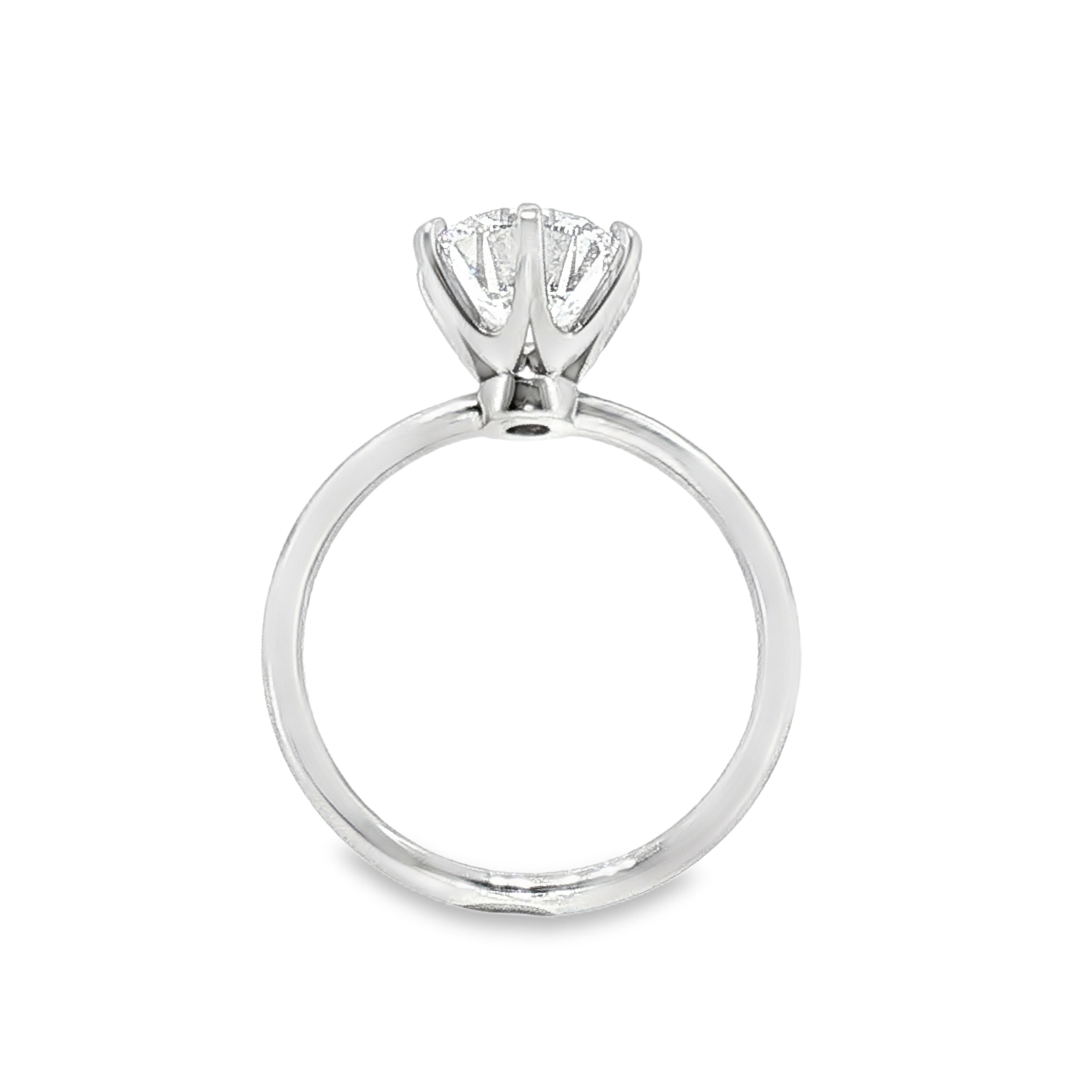 LGN012 - [Setting Only] Round Six-Prong Solitaire Engagement Ring Setting