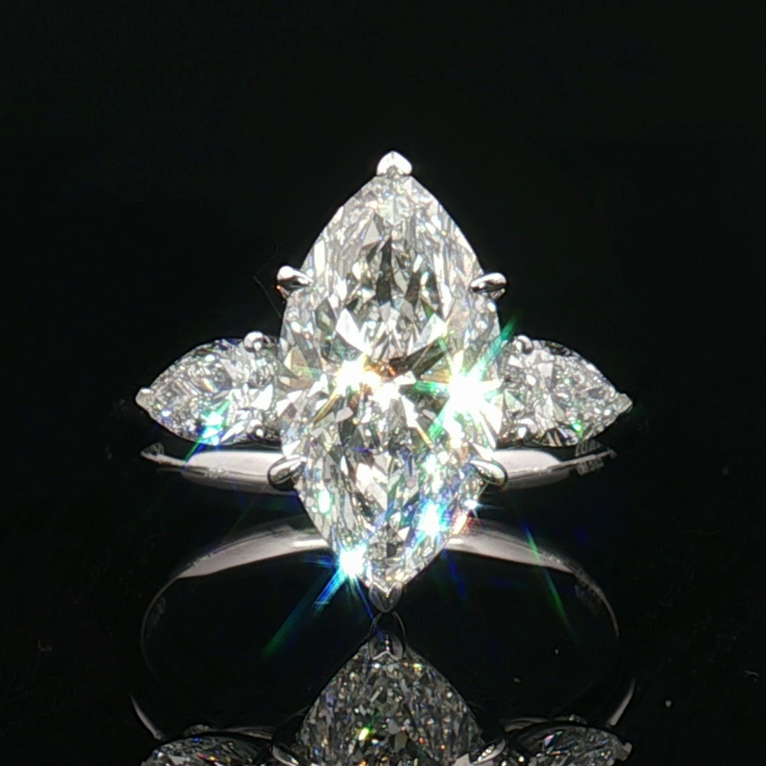 LGT0349 - [Setting Only] Marquise Cut Three Stone Engagement Ring