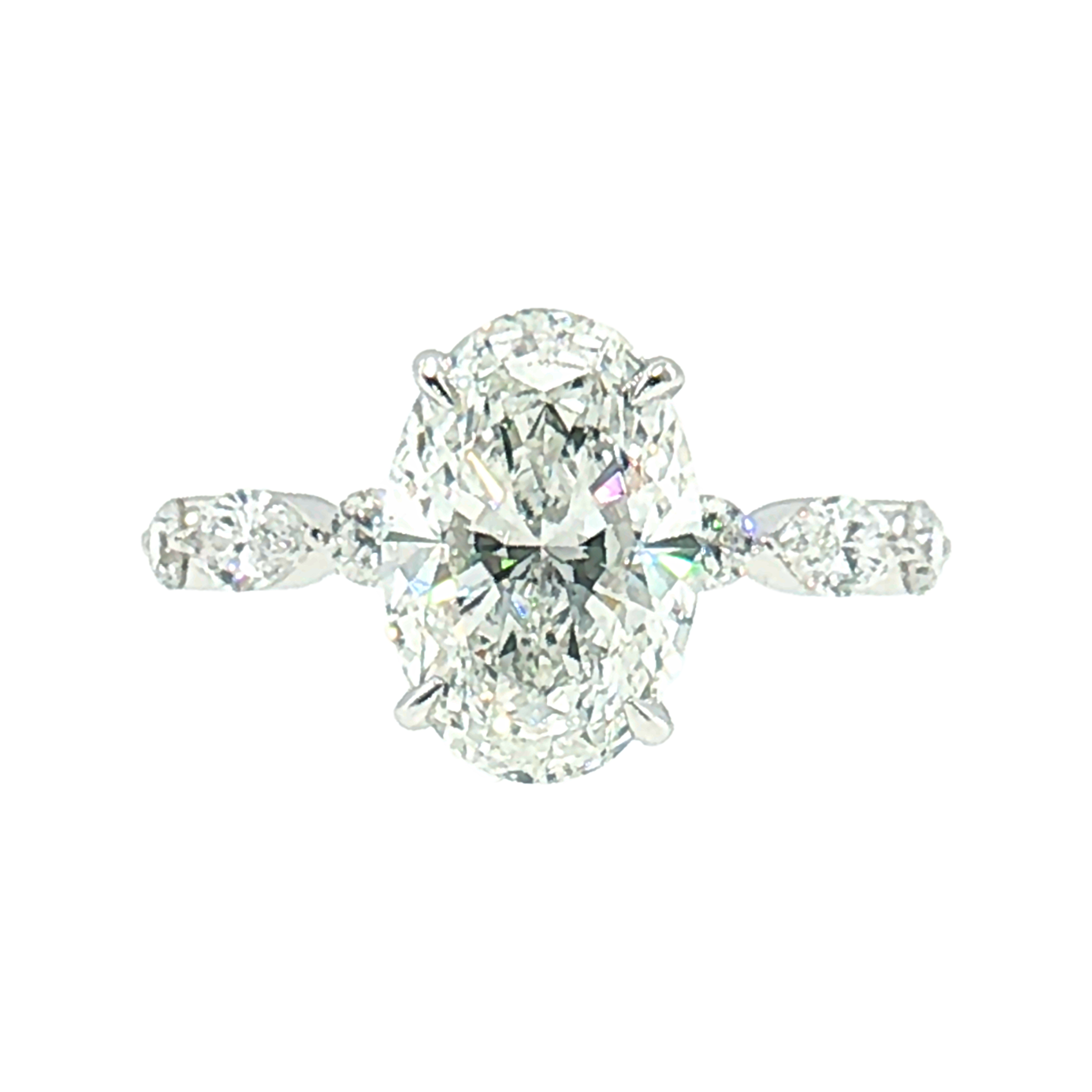 LGT0401 - [Setting Only] Oval Cut Sidestone Engagement Ring